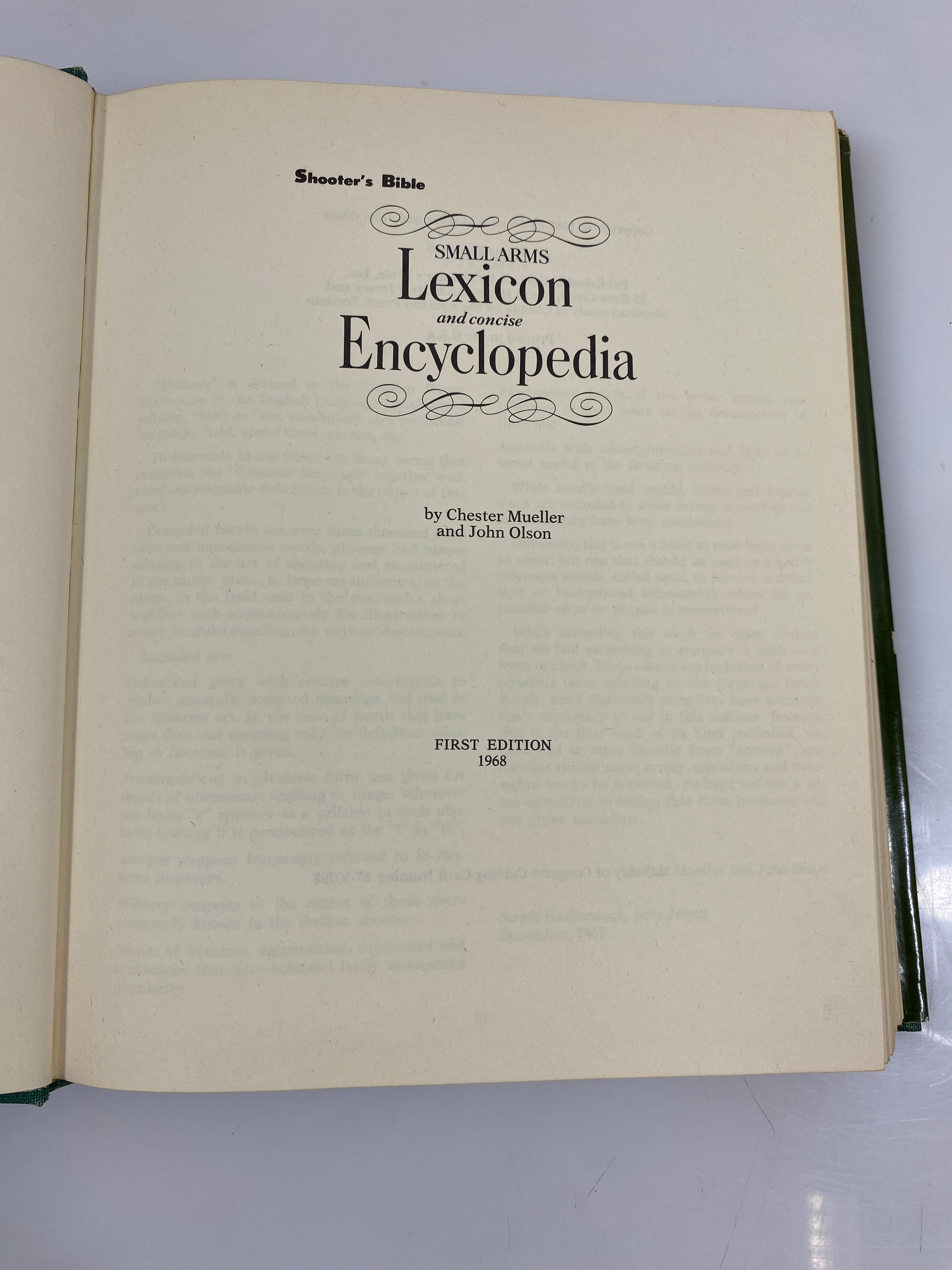 Shooter's Bible Small Arms Lexicon and Encyclopedia Mueller/Olson 1968 HCDJ