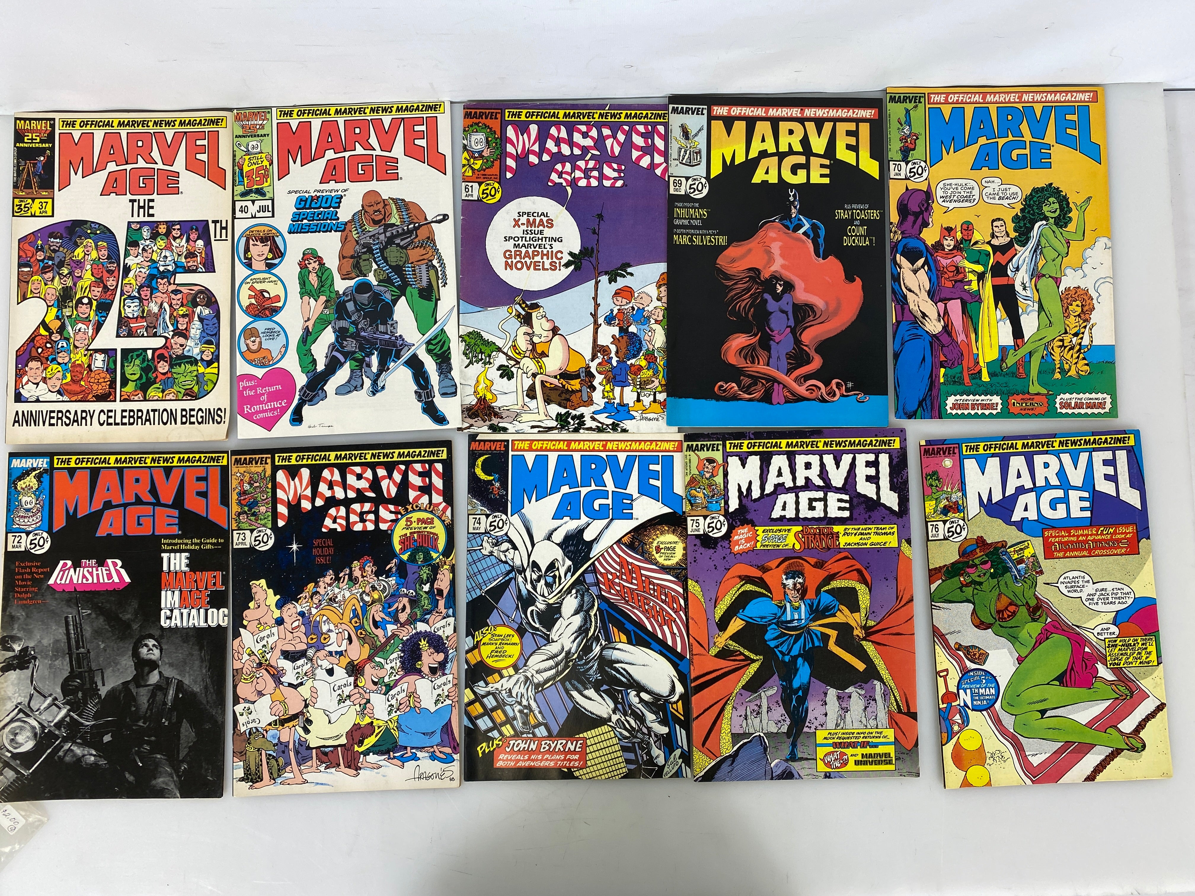 Lot of 25 Marvel Age Comic Magazines 1983-1990