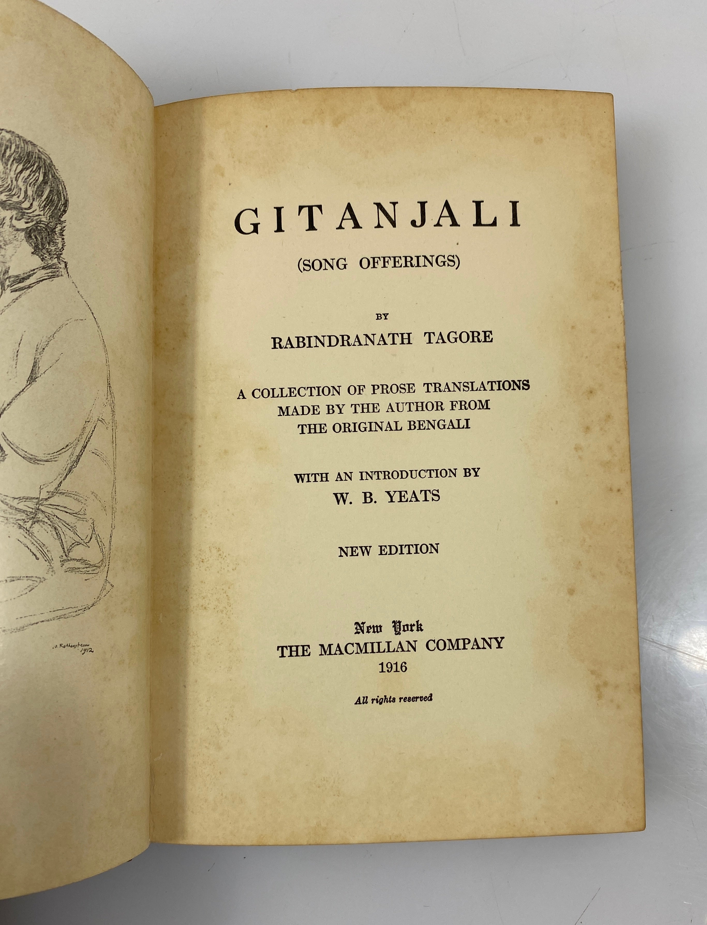 Gitanjali by Rabindranath Tagore 1916 Antique HC
