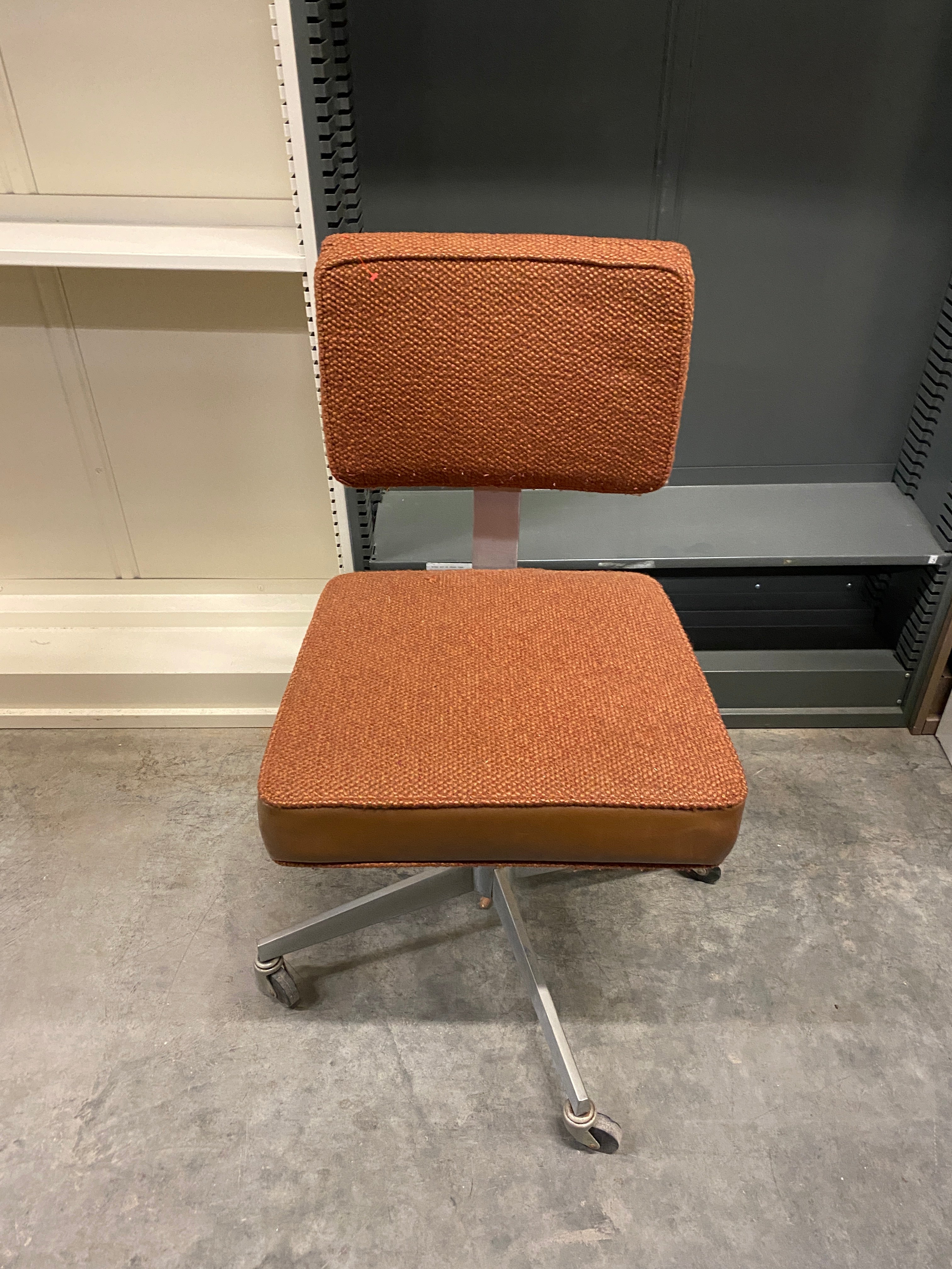 Burnt Orange Vintage-Look Fabric Chair