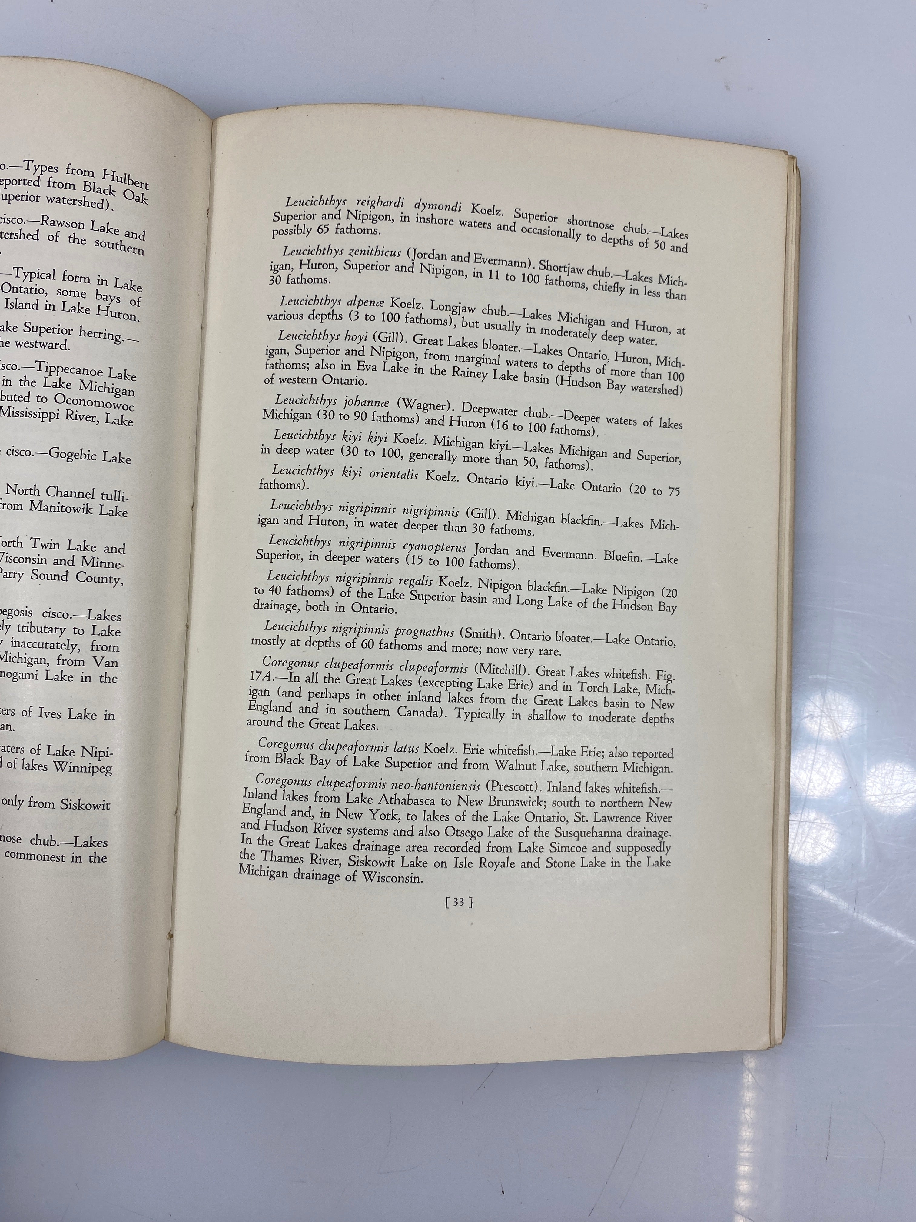 Guide to the Fishes of the Great Lakes and Tributary Waters Hubbs/Lagler 1941 SC