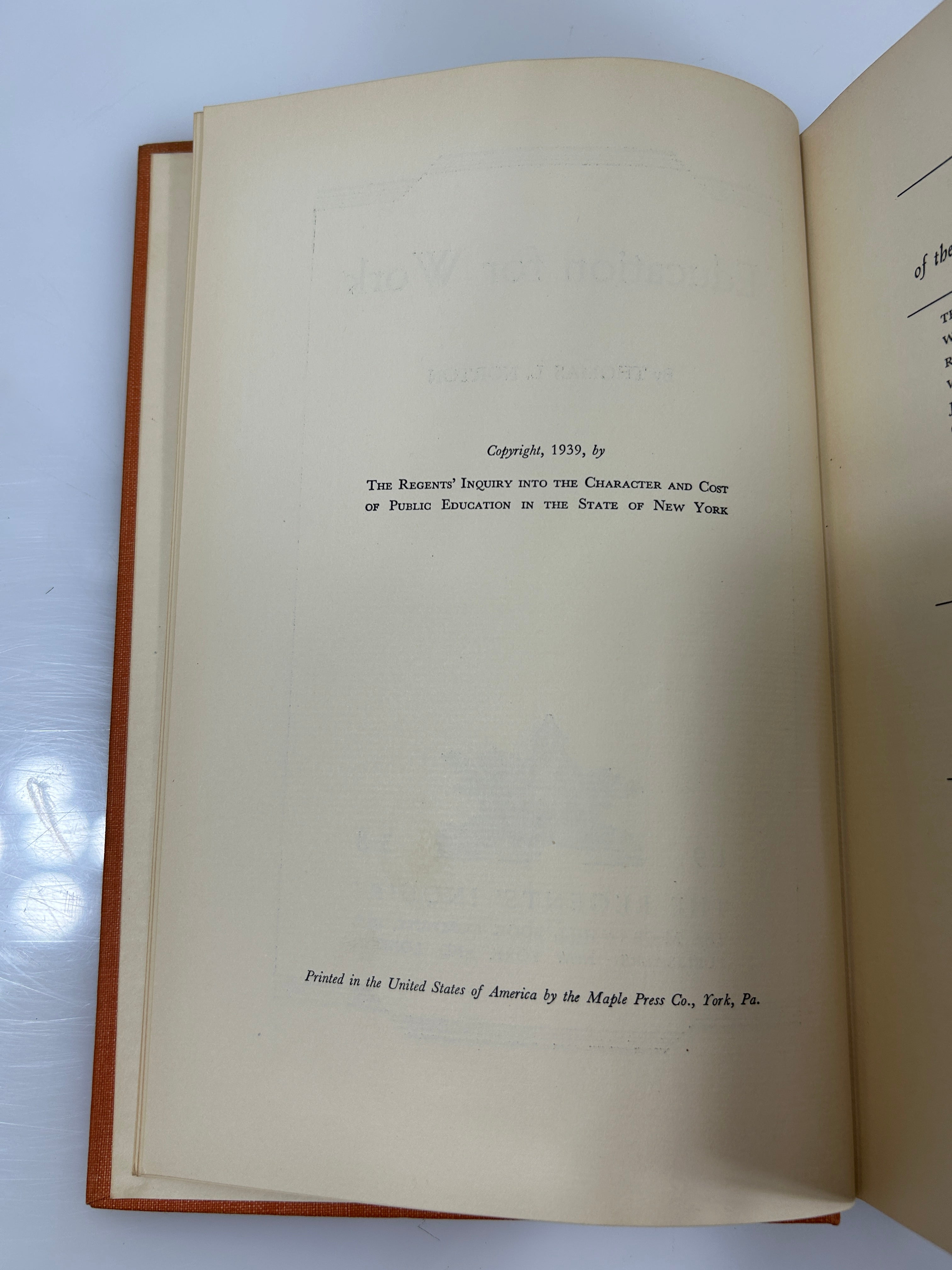 Rare 10 Volume Set 1938 Report of the NY Board of Regents Inquiry Vintage HC