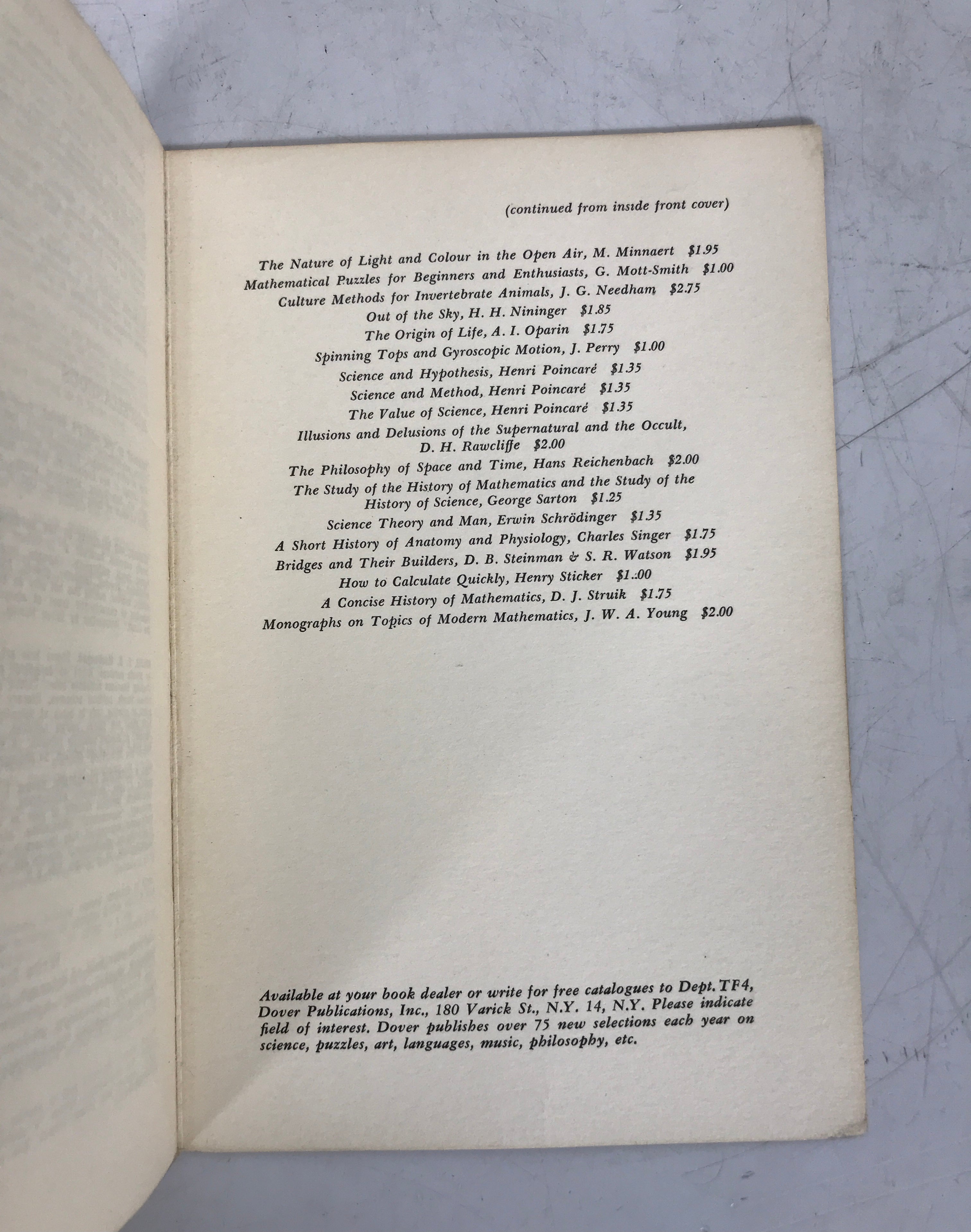 Sir William Bragg Concerning the Nature of Things 1948 Dover SC