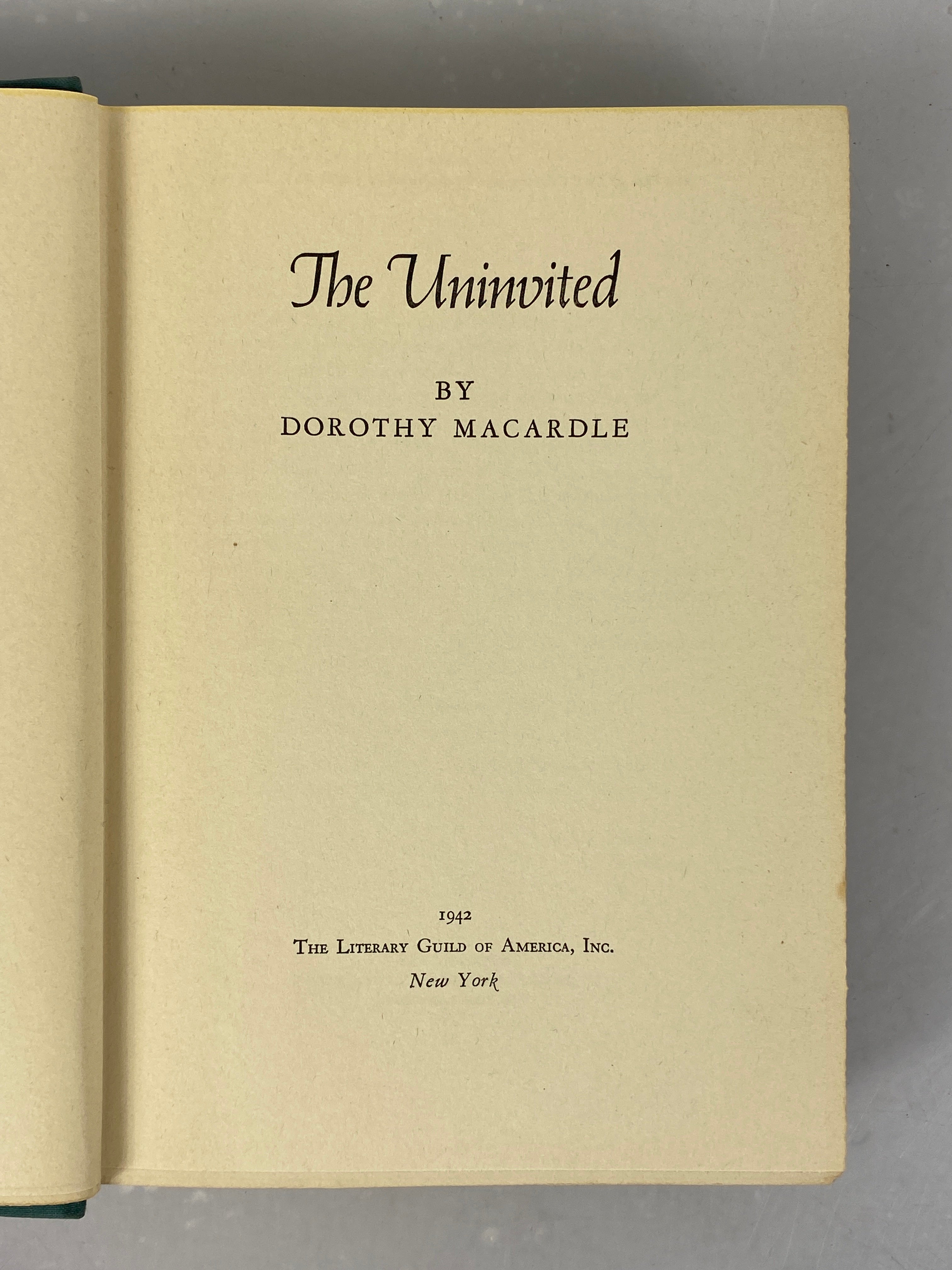 The Uninvited by Dorothy Macardle 1942 Literary Guild of America Vintage HC