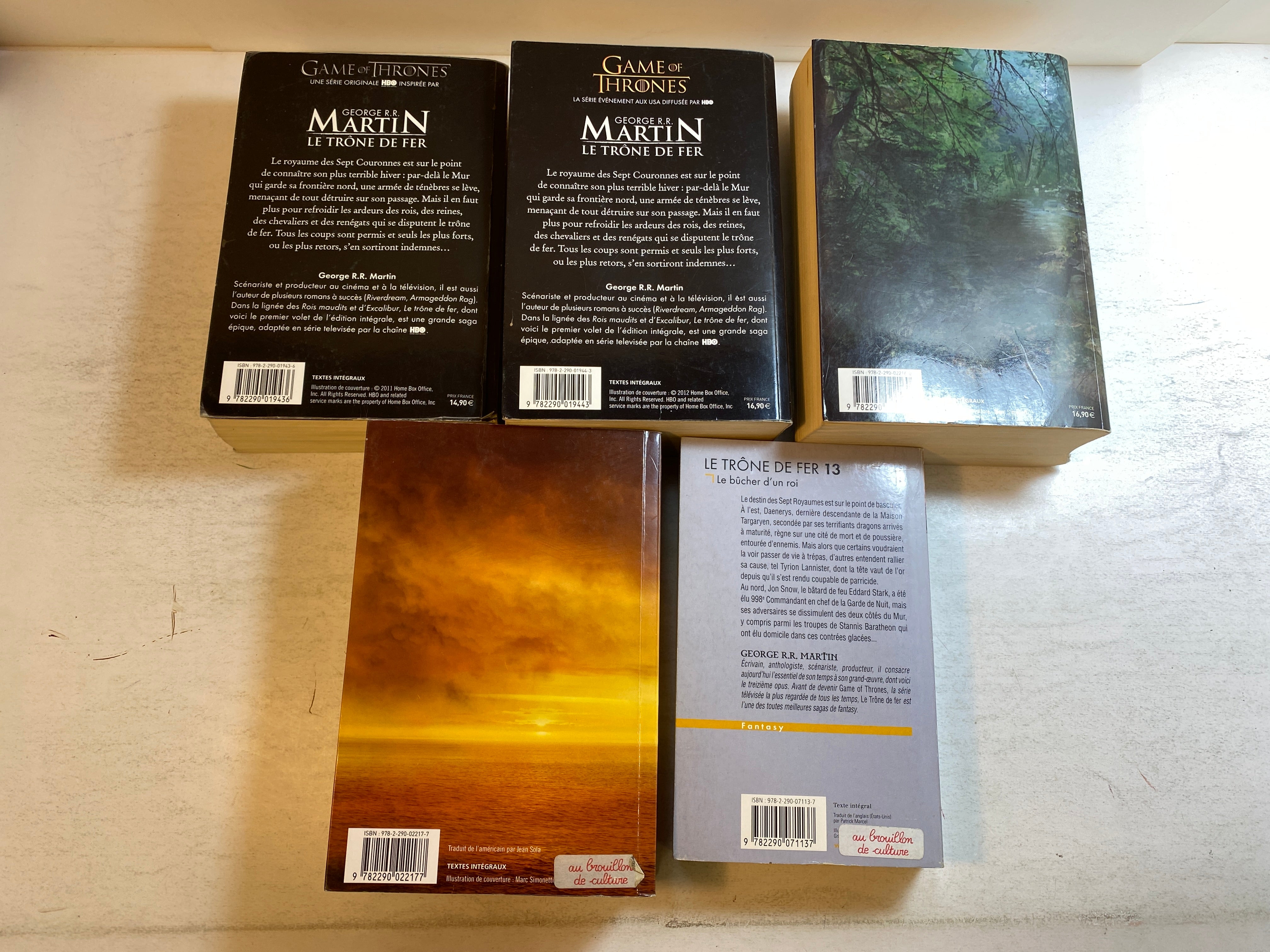 Lot of 5 Game of Thrones Novels in French SC George RR Martin 2003-2012