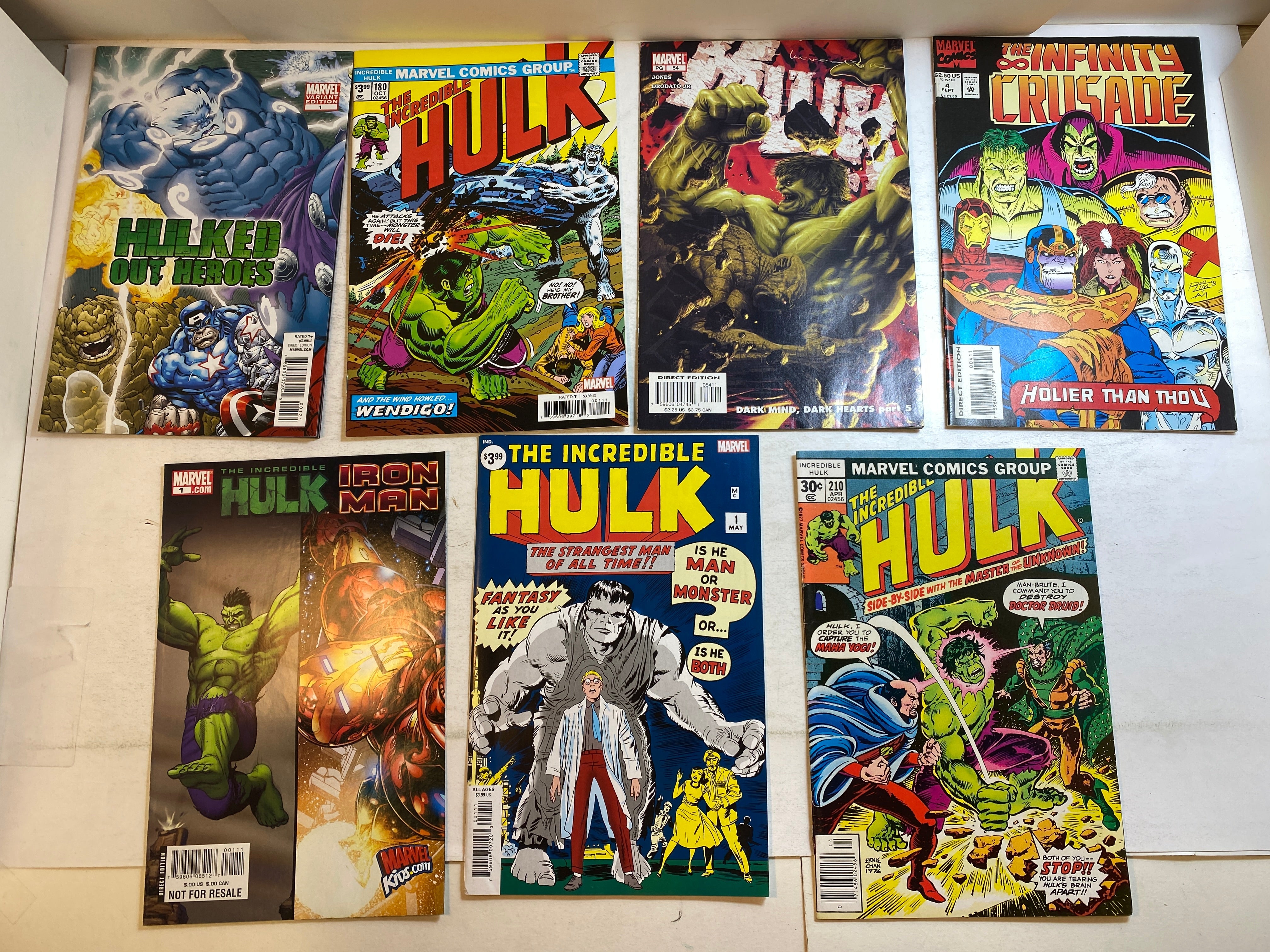 Lot of 7 Mixed Title Incredible Hulk Marvel Comics 1977-2020