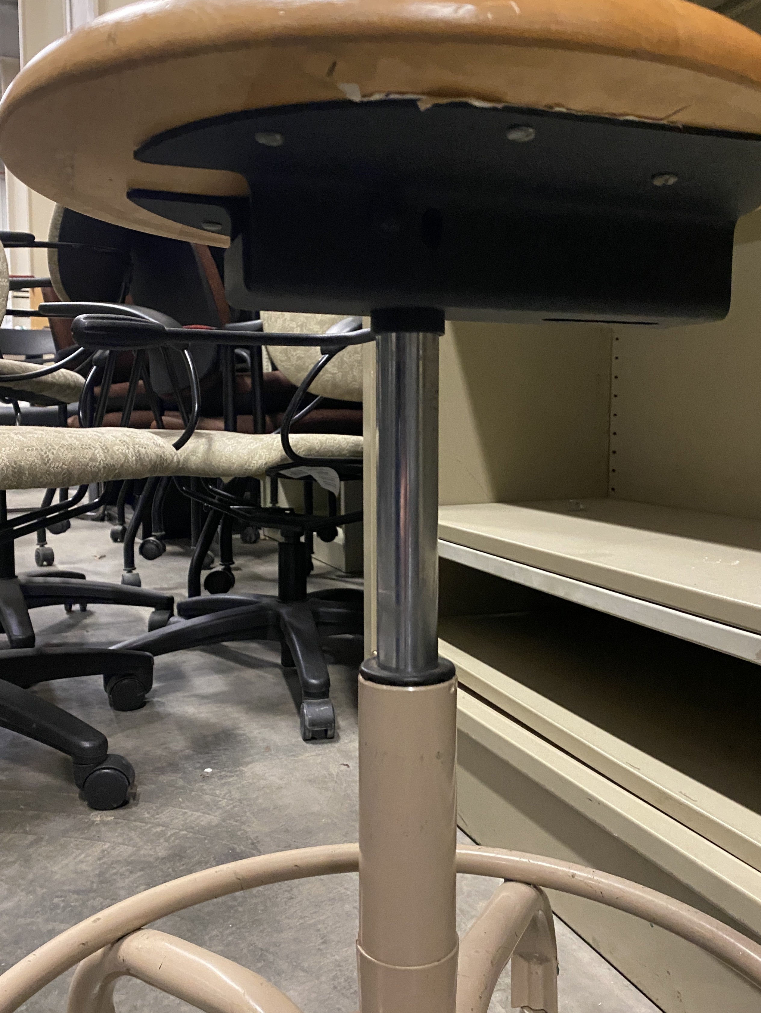 Wooden Top Stools with a Metal Frame