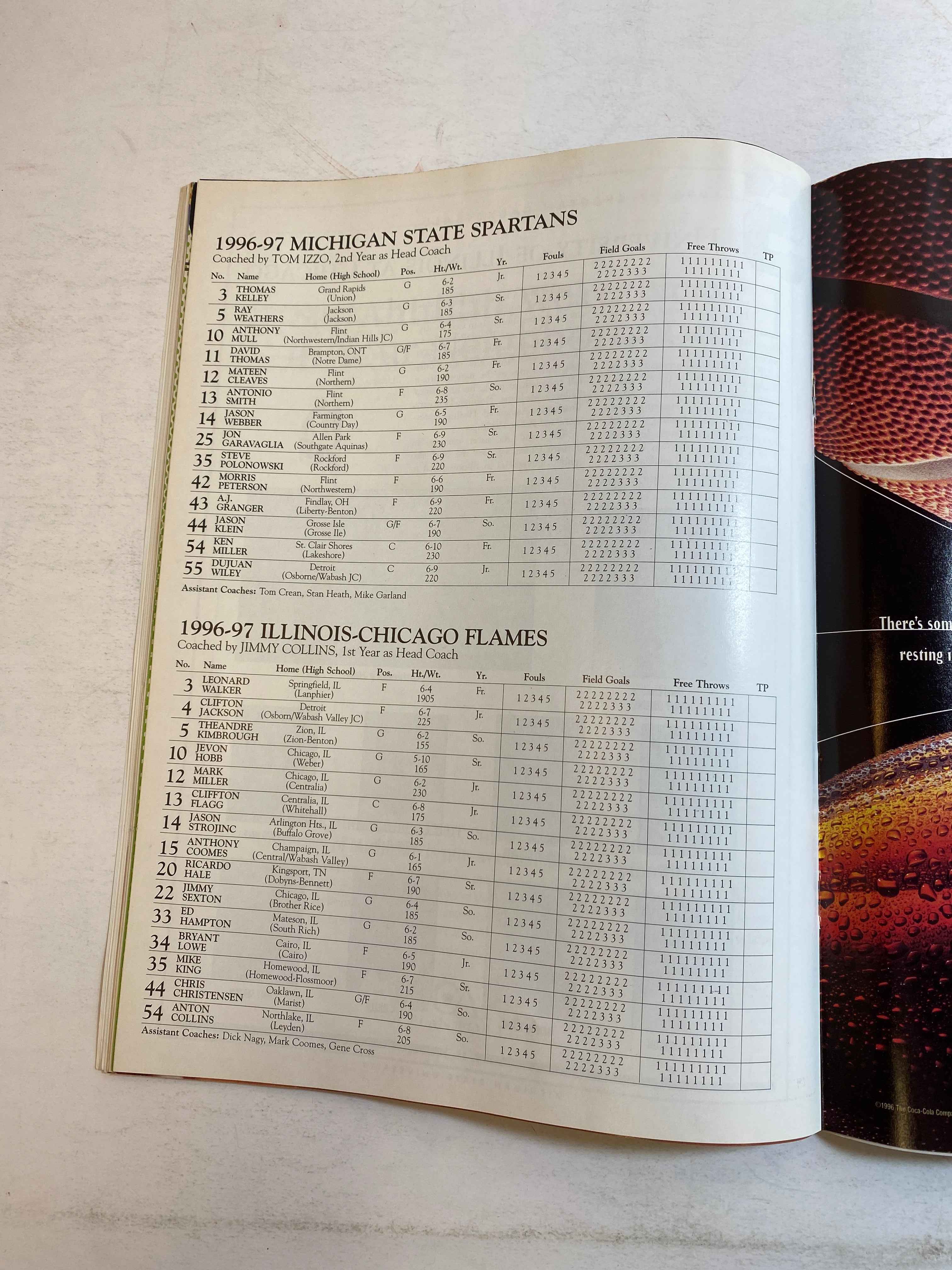 1996 Michigan State Vs Illinois-Chicago Program Izzo