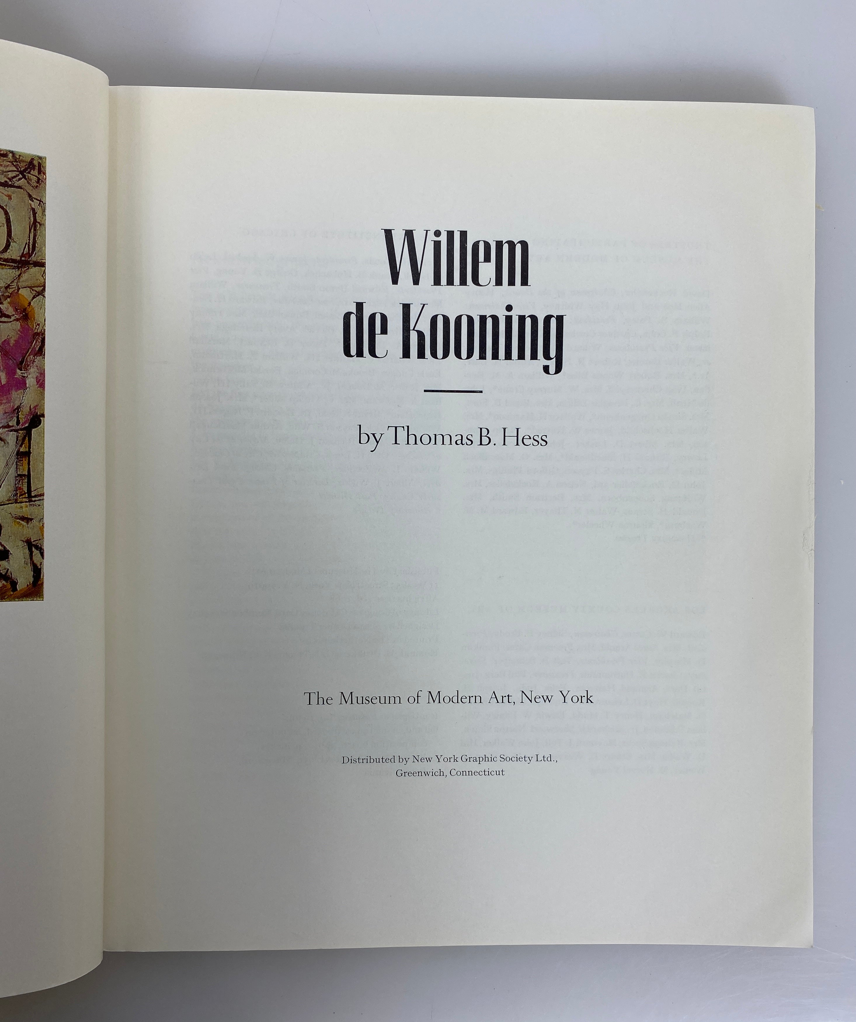 2 Willem de Kooning: by Thomas Hess MOMA/Recent Paintings 1983-1986 SC