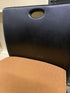 Black Plastic Chair with an Upholstered Cushioning