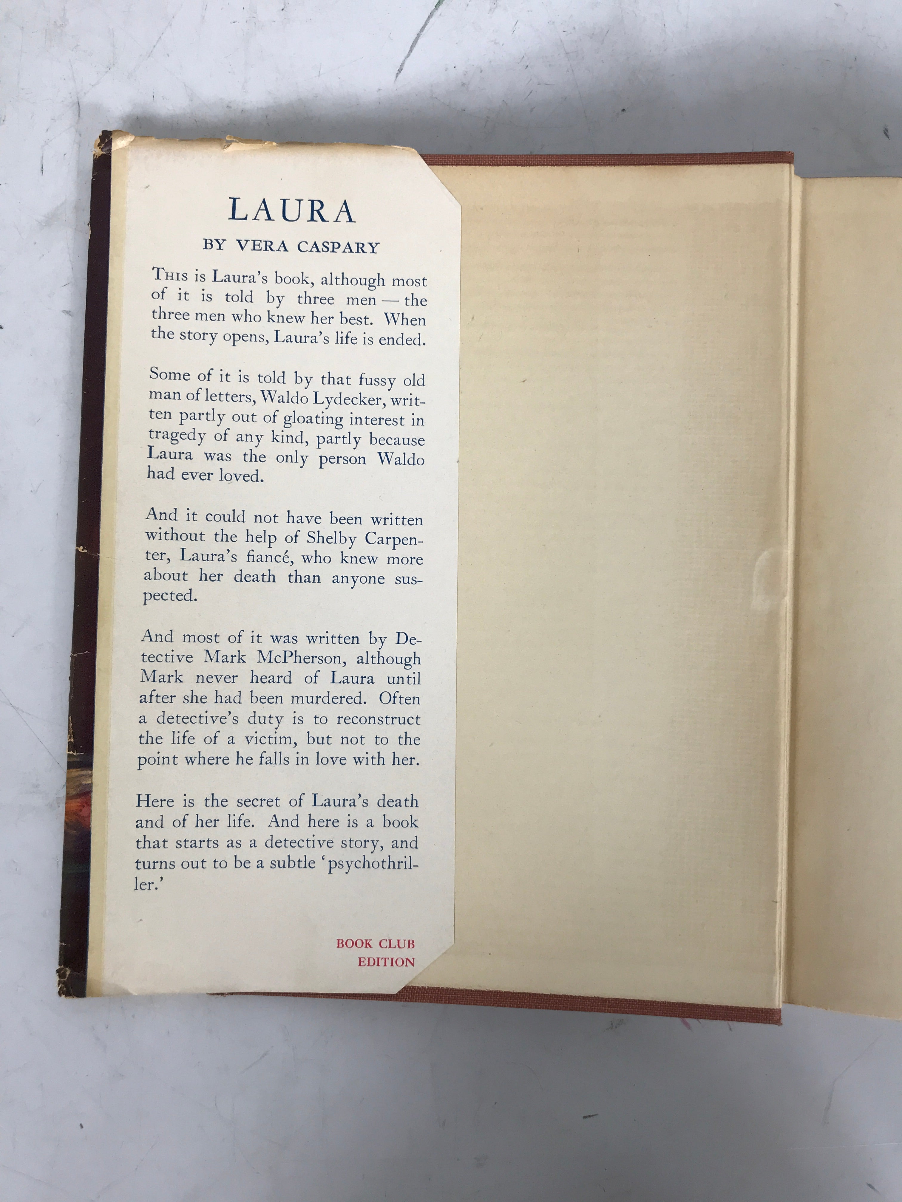 Laura by Vera Caspary 1943 BCE Houghton Mifflin HC w Original DJ