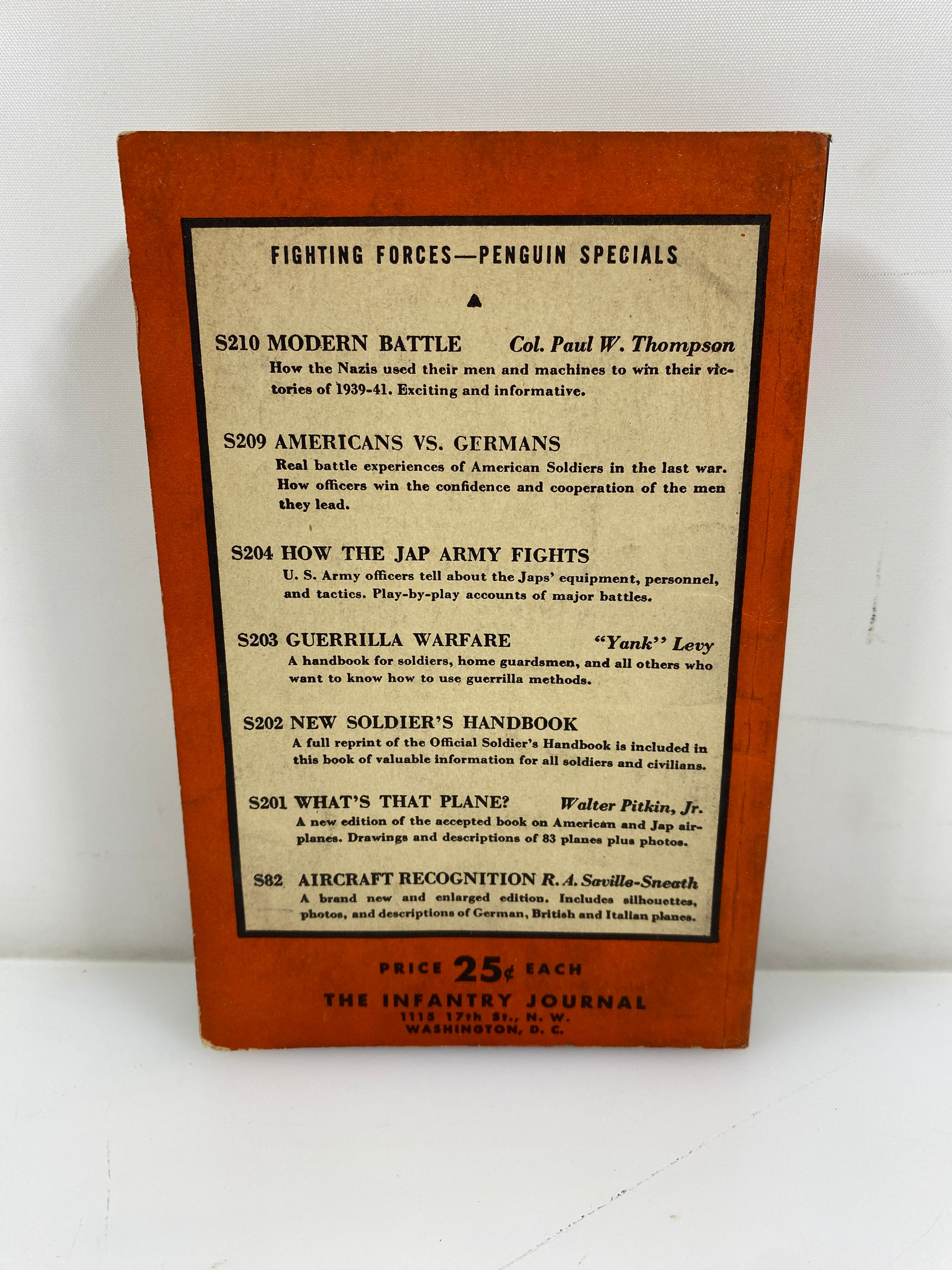 Psychology for the Fighting Man Infantry Journal 2nd Ed. 1944 SC