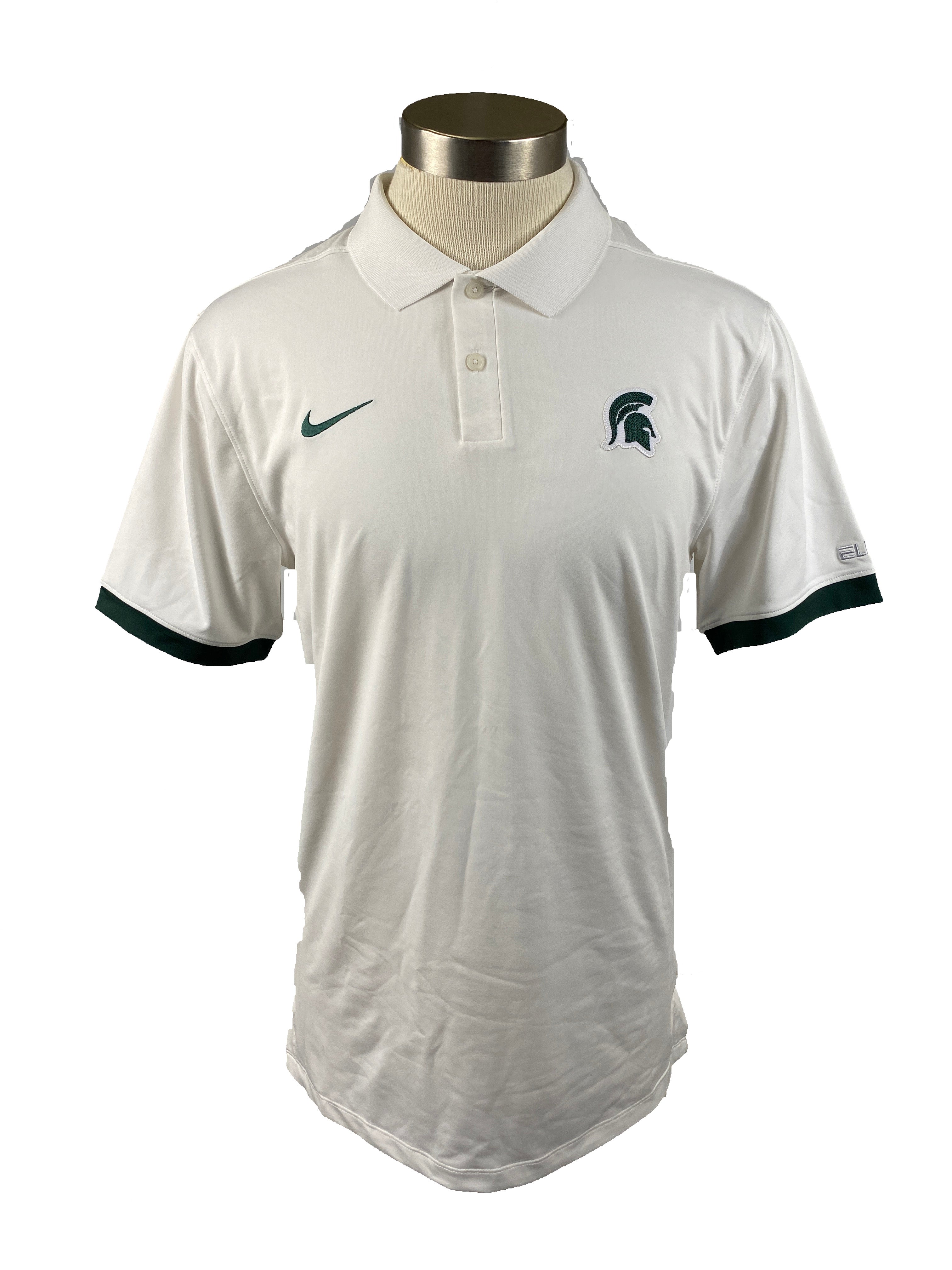 Nike White Dri-fit Spartan Polo Short Sleeve Men's Shirt Size 3XL-Tall *NEW*