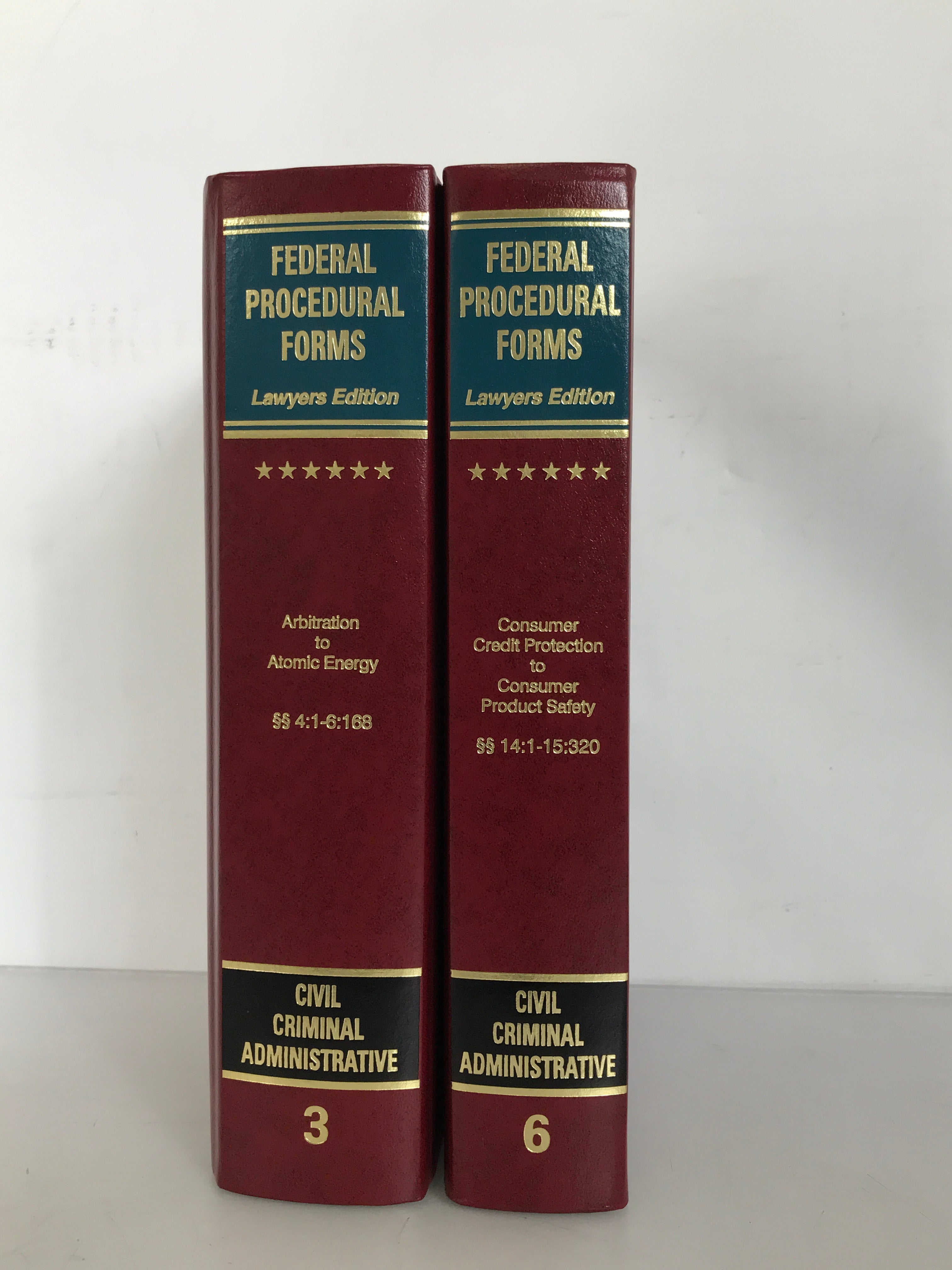 Lot of 2 Federal Procedural Forms Lawyer Edition 2015 Vol 3 and 6 HC