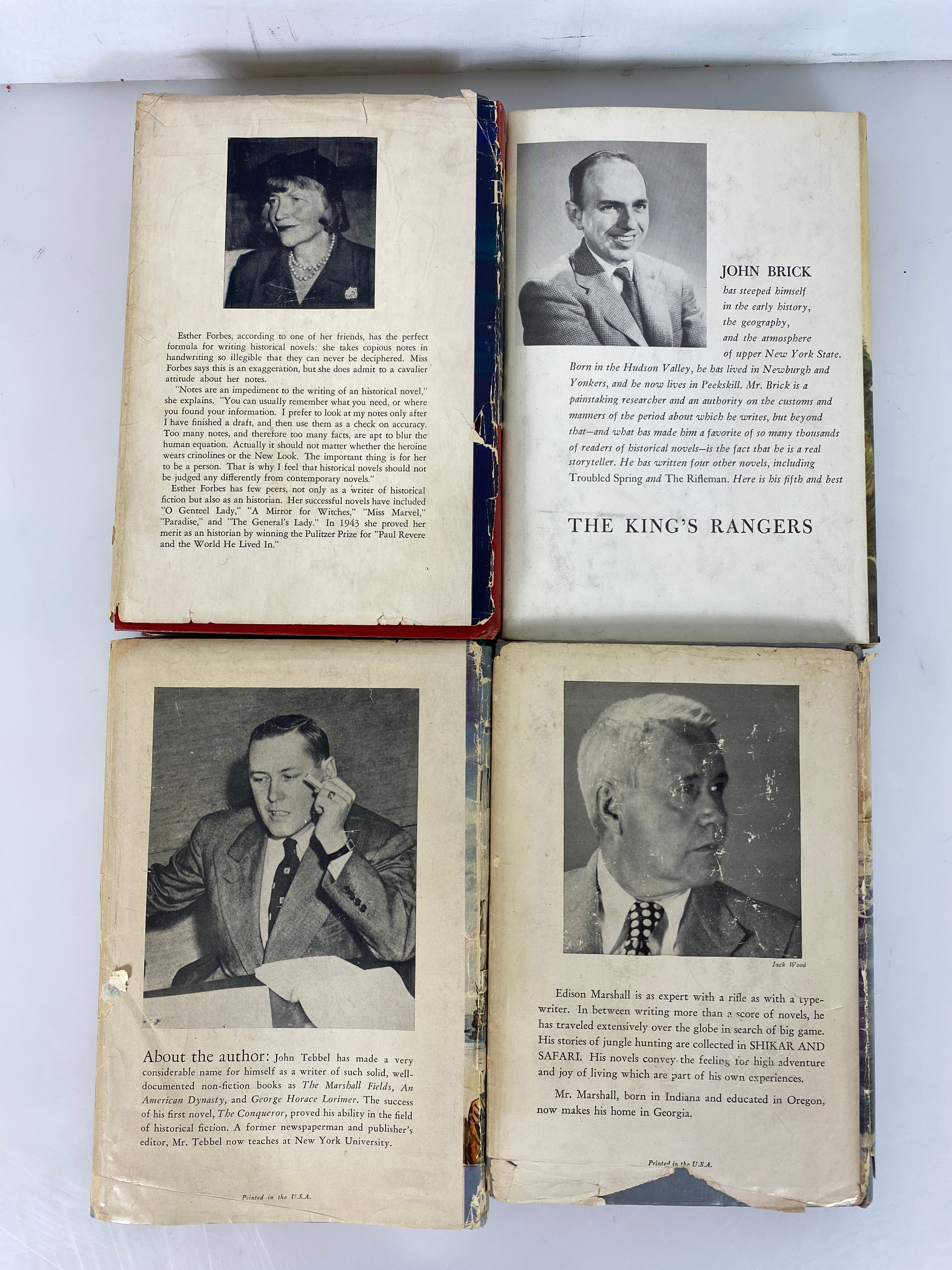 4 Vintage Historical Fiction BCE by Forbes/Brick/Tebbel/Marshall HC DJ