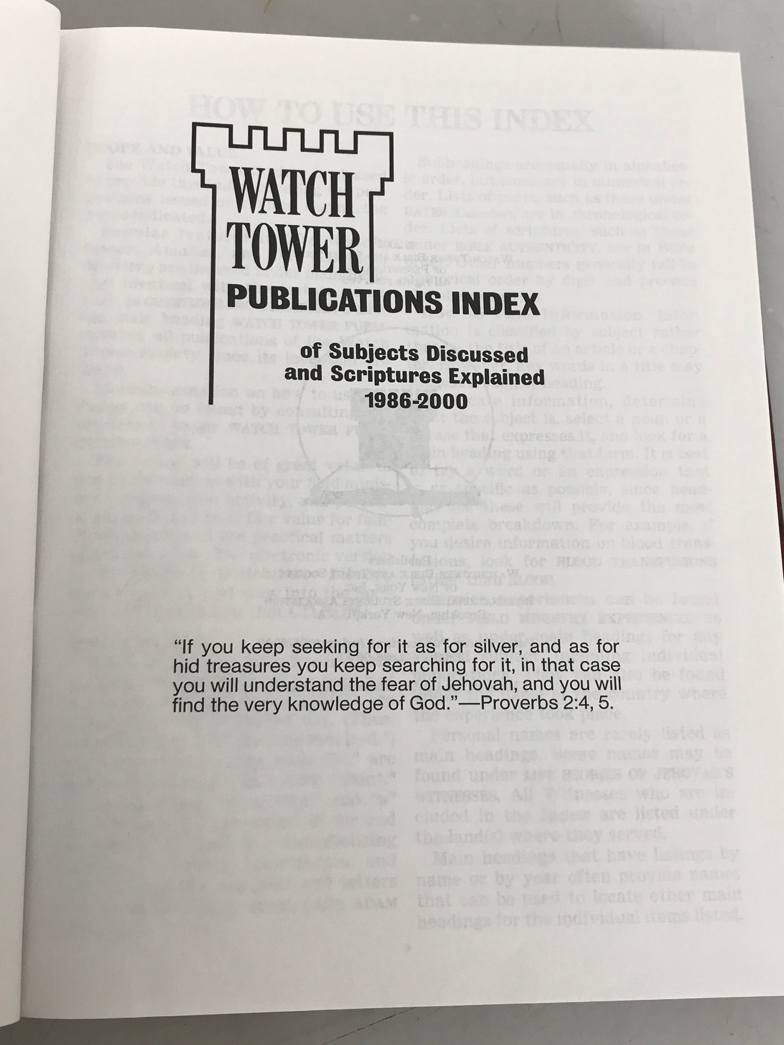 Lot of 3 Watch Tower Publications Index 1930-2000 HC