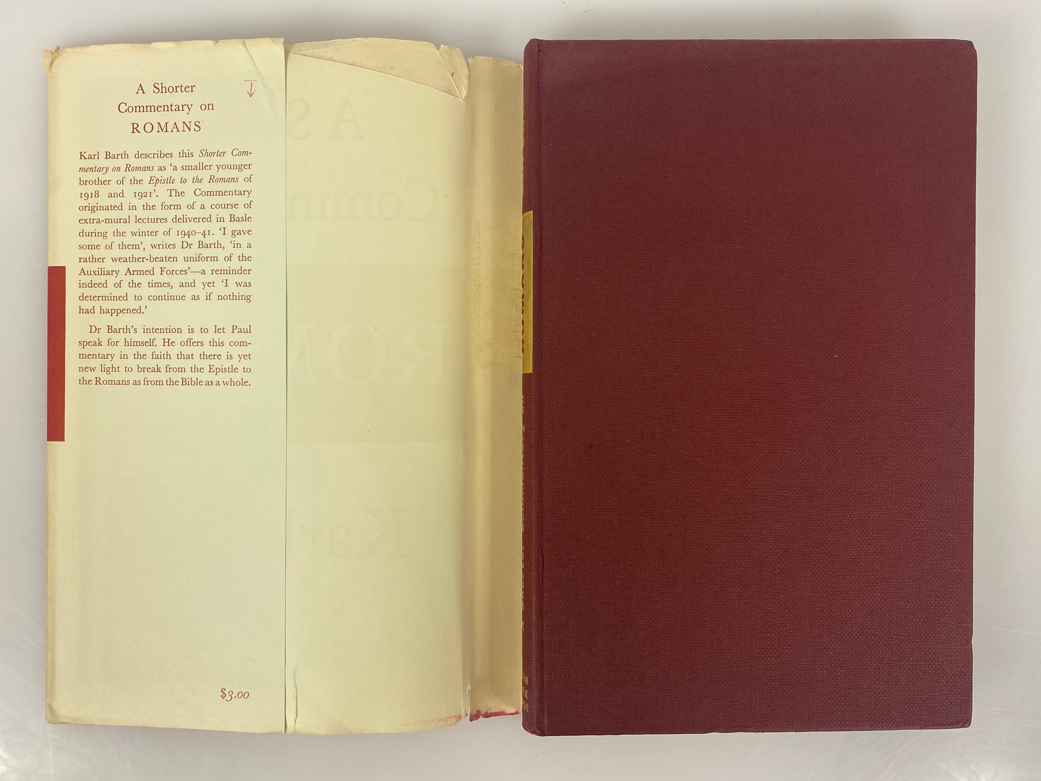 A Shorter Commentary on Romans by Karl Barth 1959 Vintage HC DJ