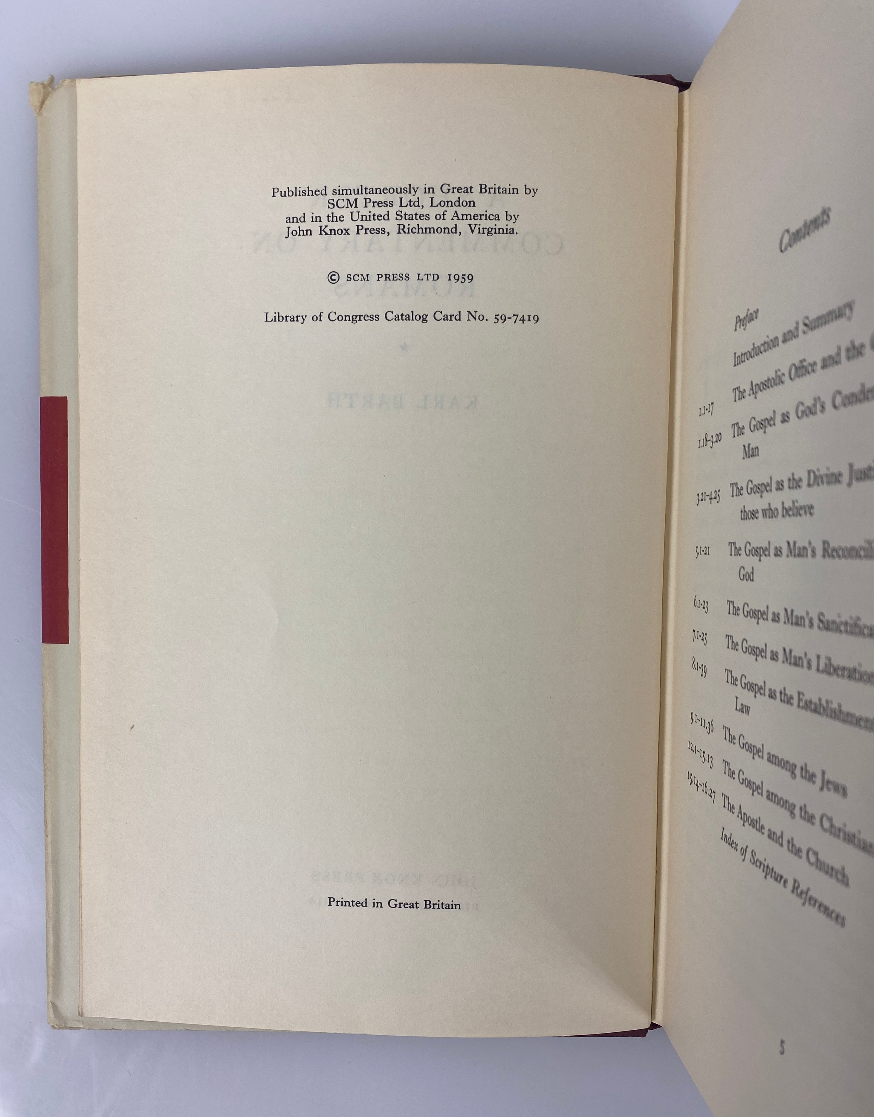 A Shorter Commentary on Romans by Karl Barth 1959 Vintage HC DJ