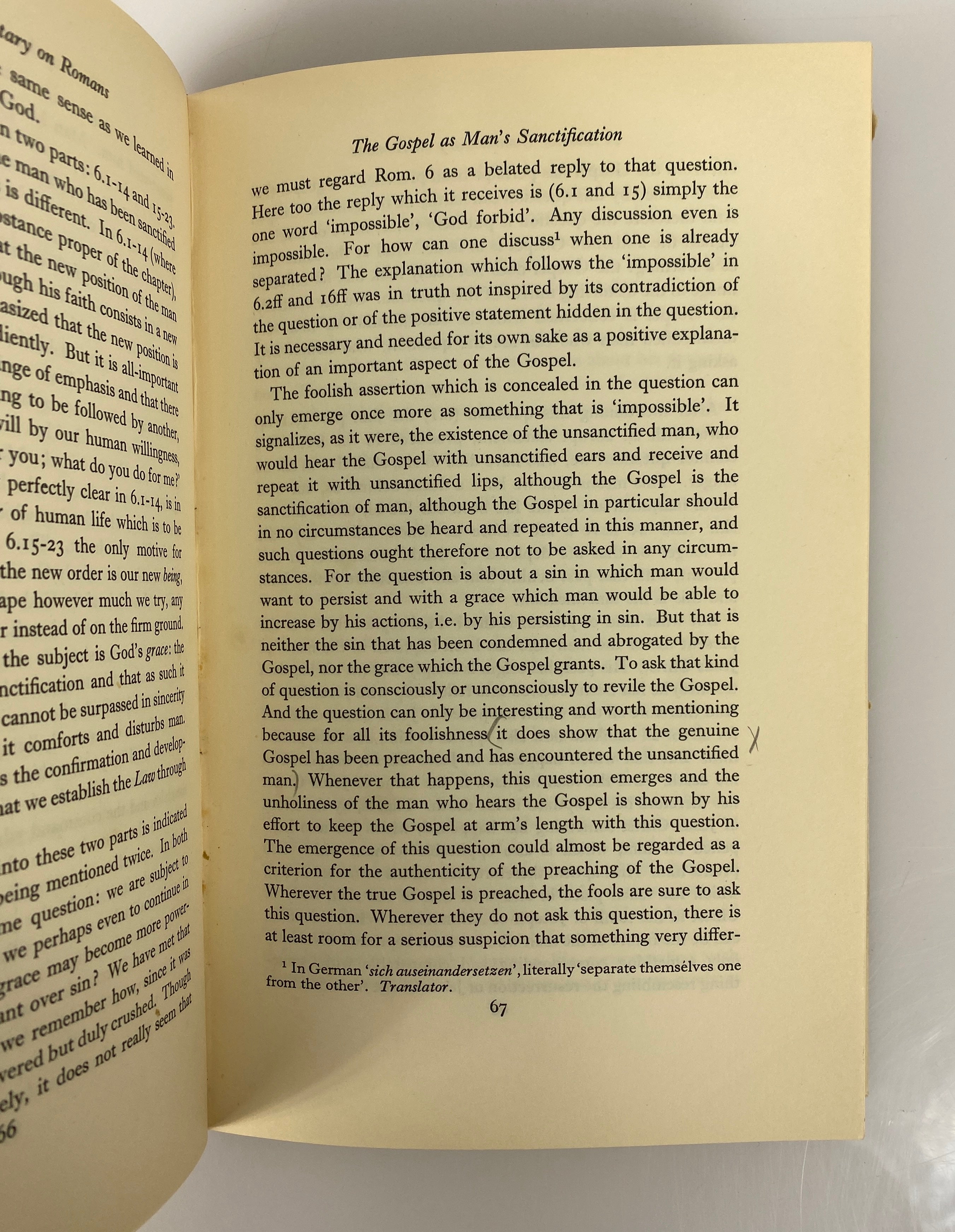 A Shorter Commentary on Romans by Karl Barth 1959 Vintage HC DJ