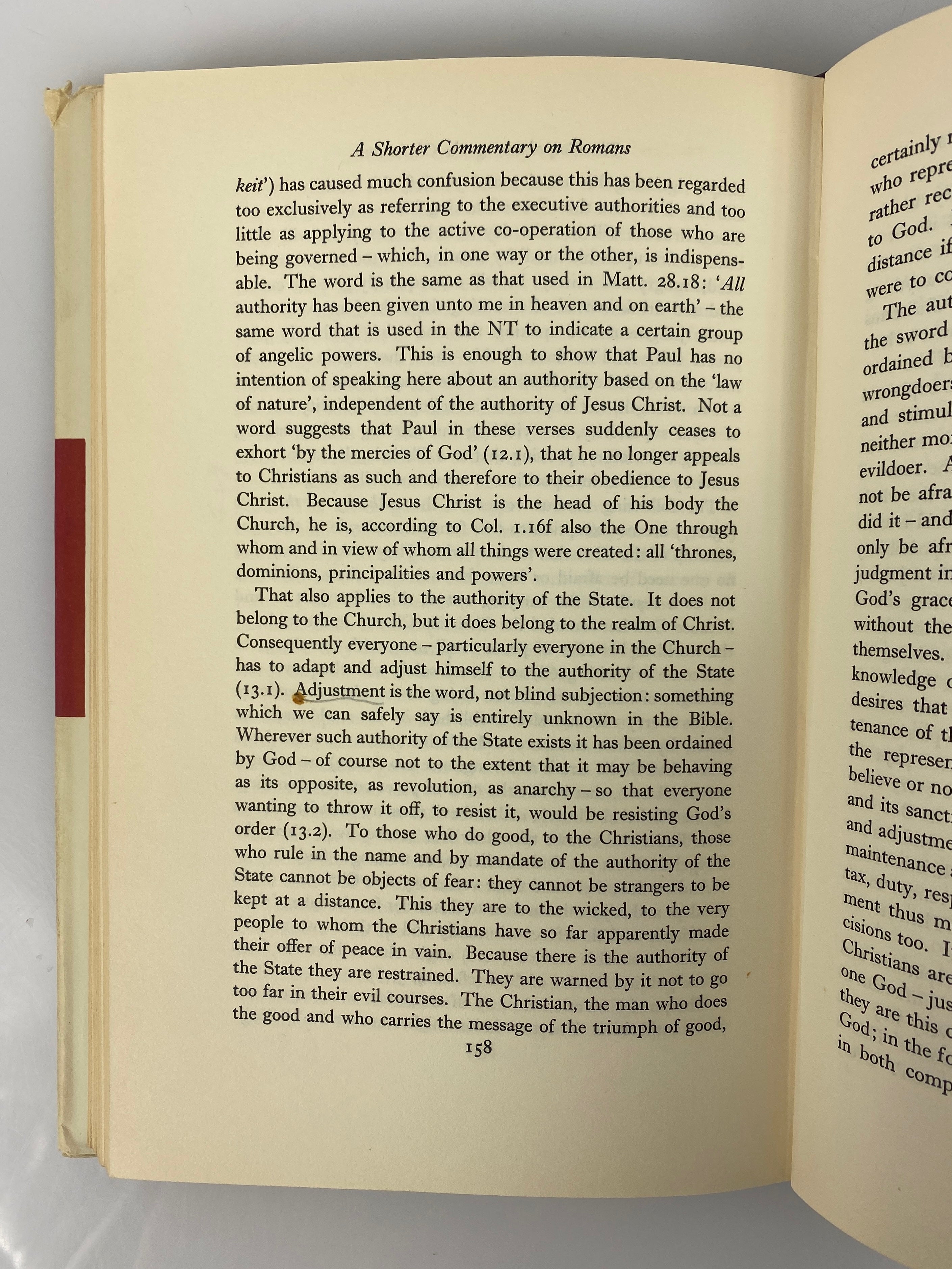A Shorter Commentary on Romans by Karl Barth 1959 Vintage HC DJ
