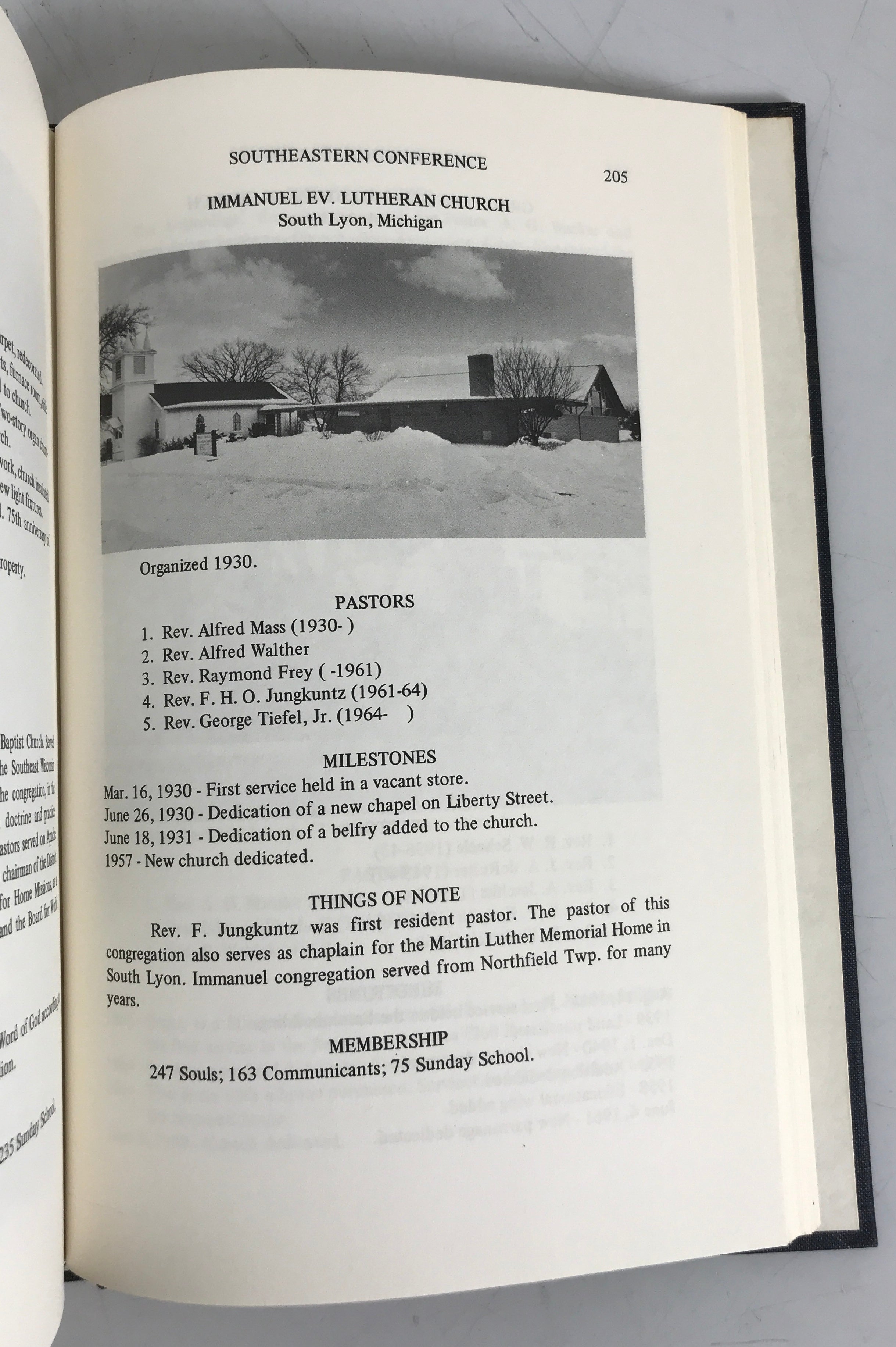 Michigan District History 1970-1833 WI EV Lutheran Synod HC