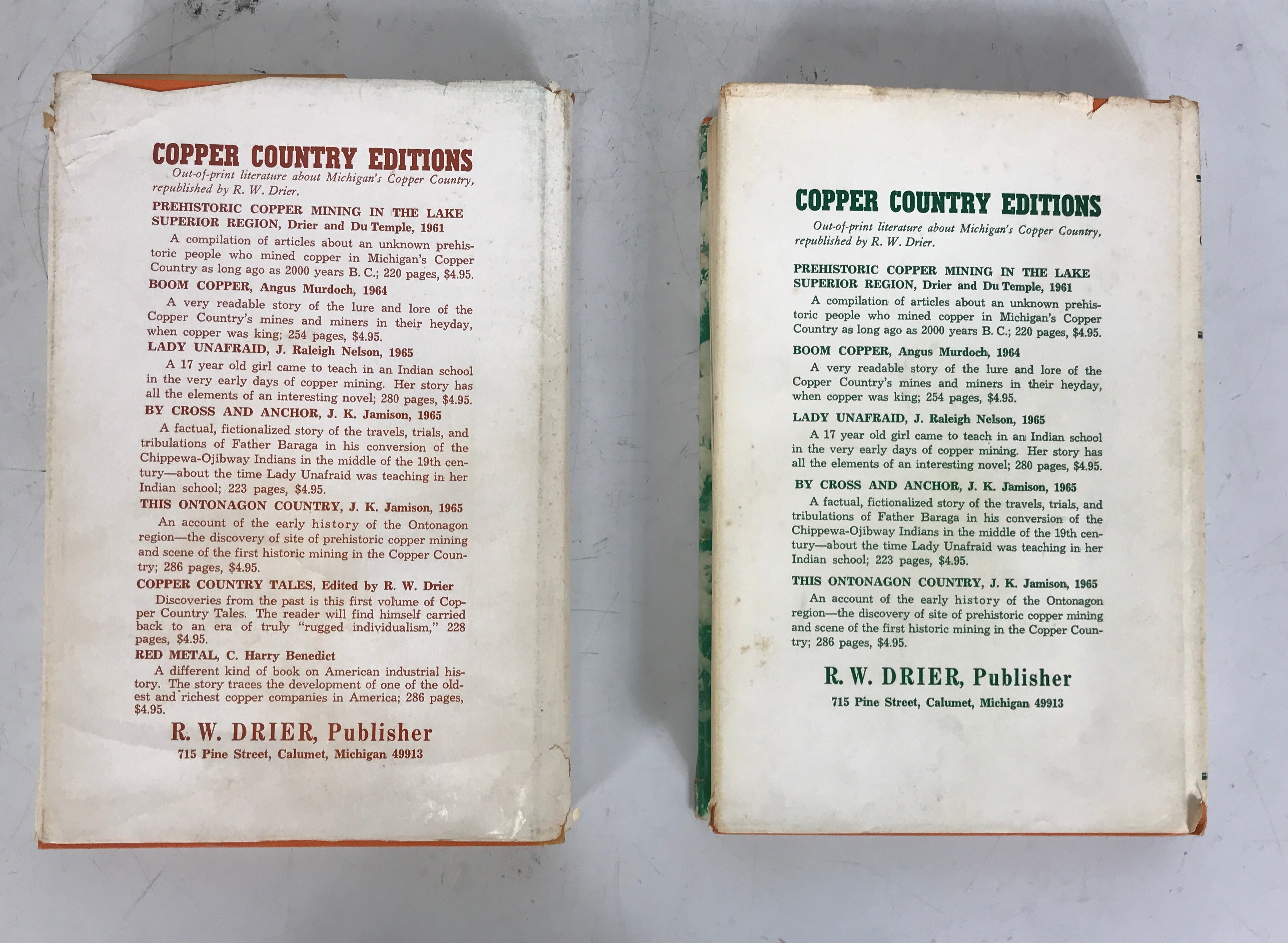 2 Vols: Copper Country Tales/More Copper Country Tales 1967-68 HCDJ