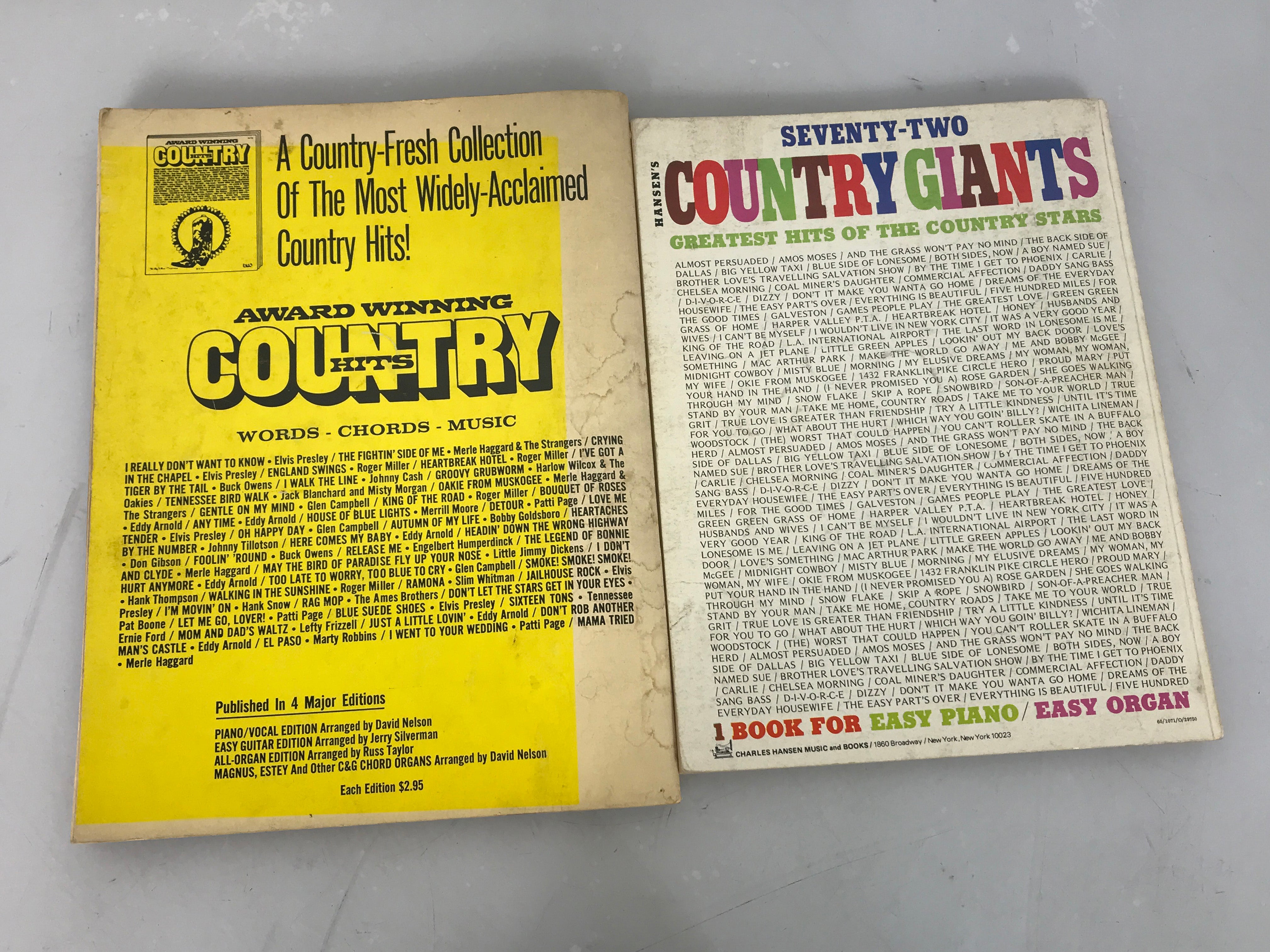 Lot of 2 Country Music Sheet Music Books SC