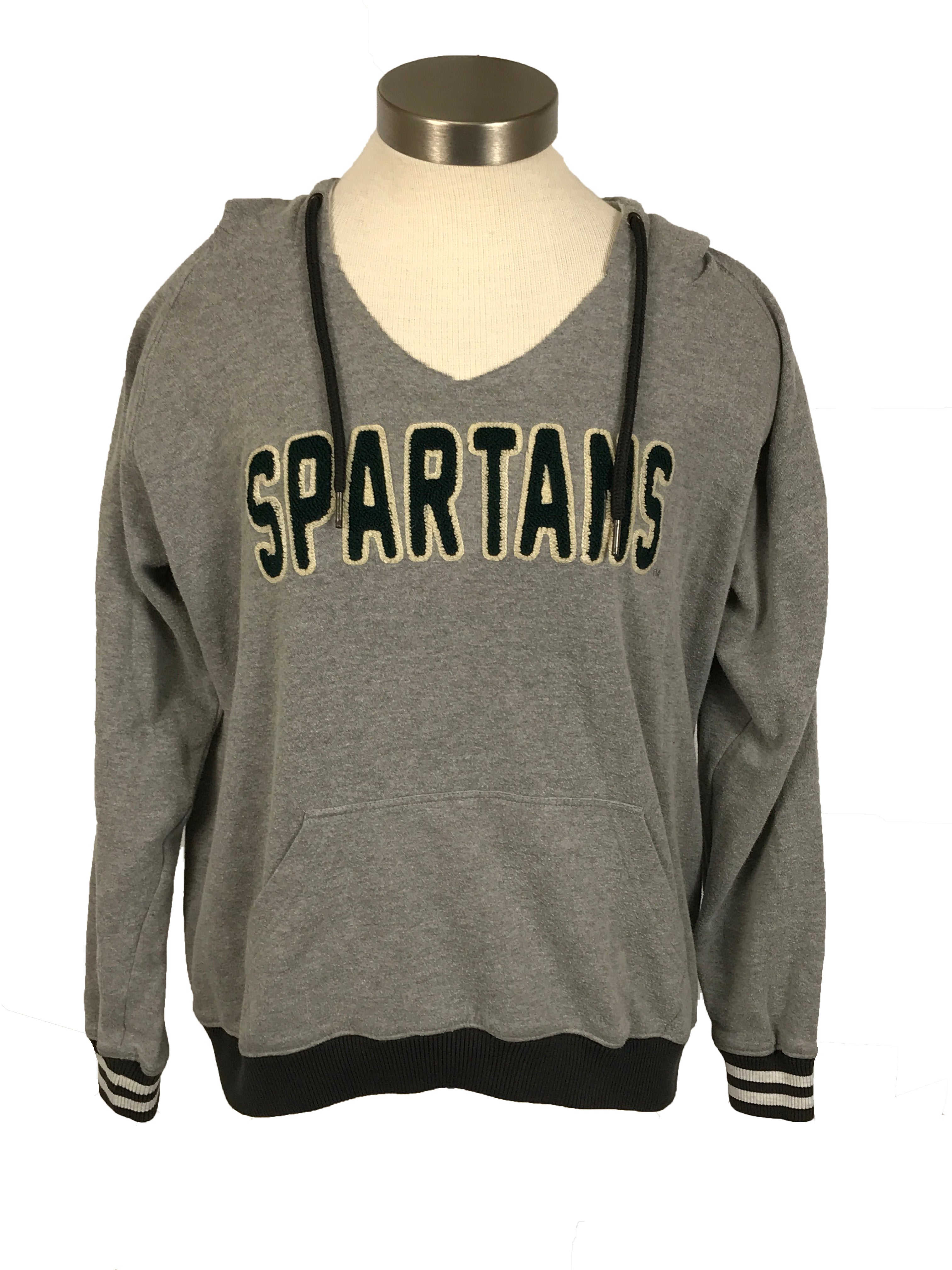 Michigan State University Gray "Spartans" Hoodie Women's Size Large