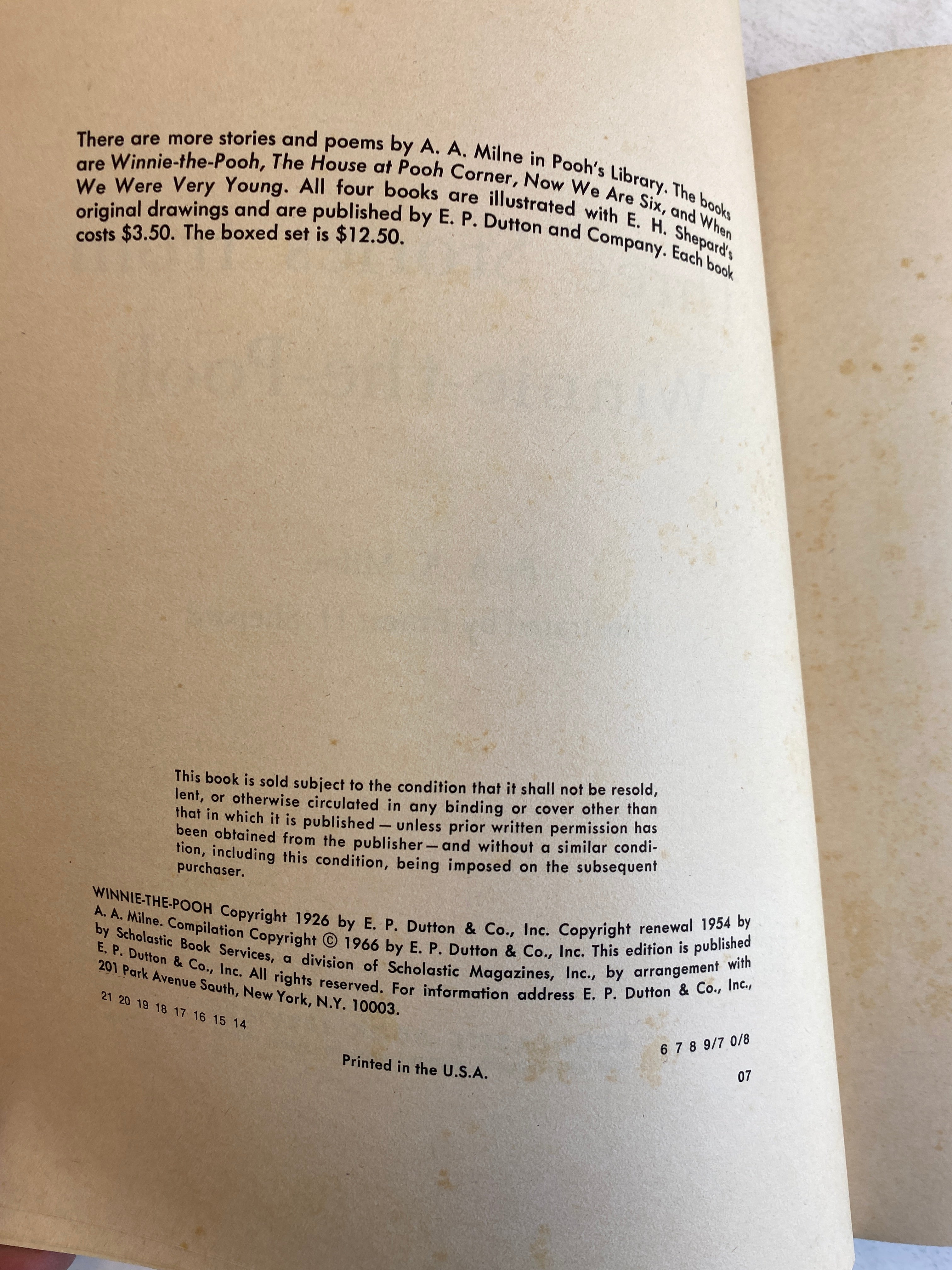 Three Stories from Winnie the Pooh AA Milne SC 1966
