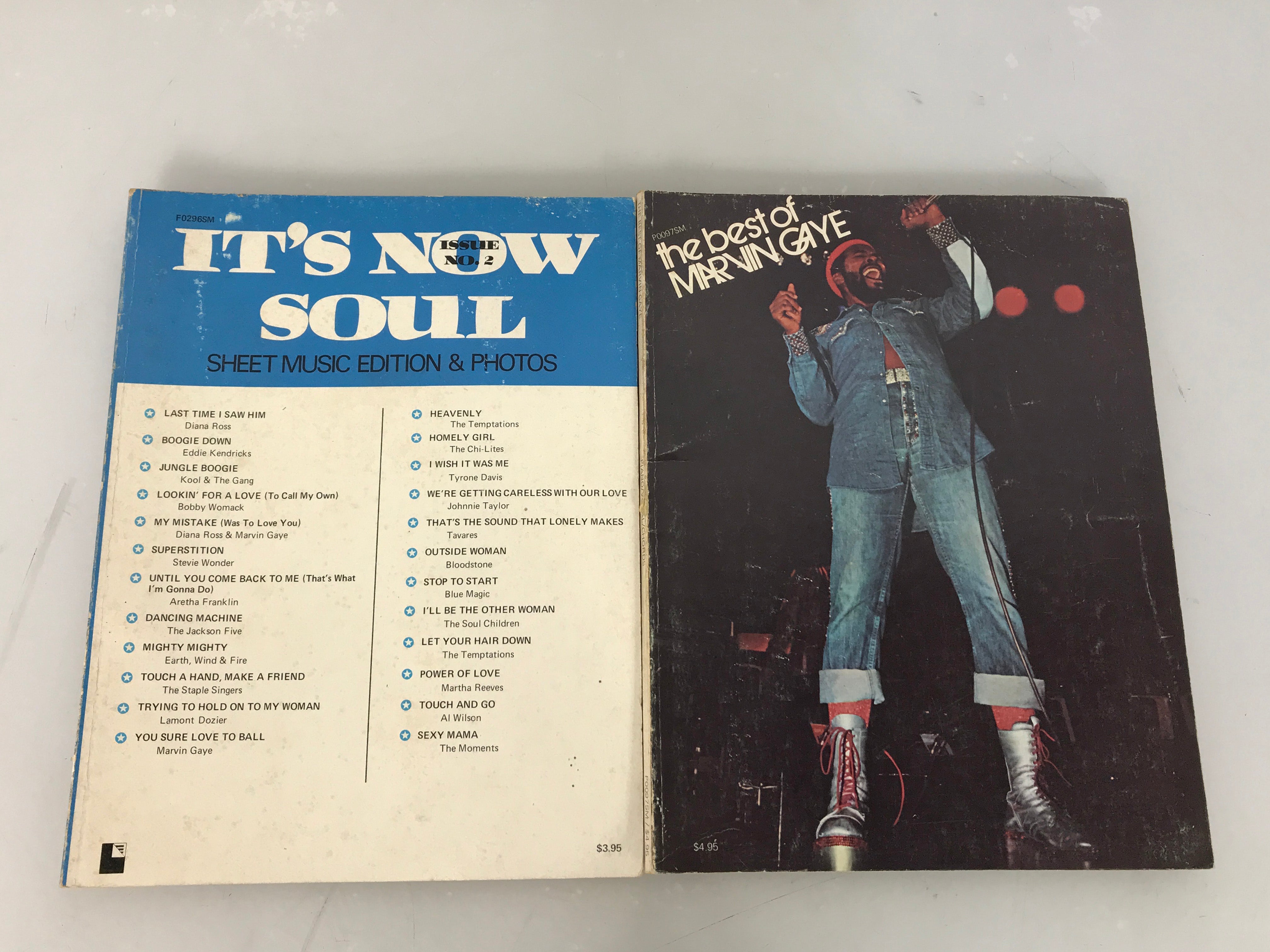 Lot of 2 Sheet Music Books Marvin Gaye and Soul 1971, 1974 SC