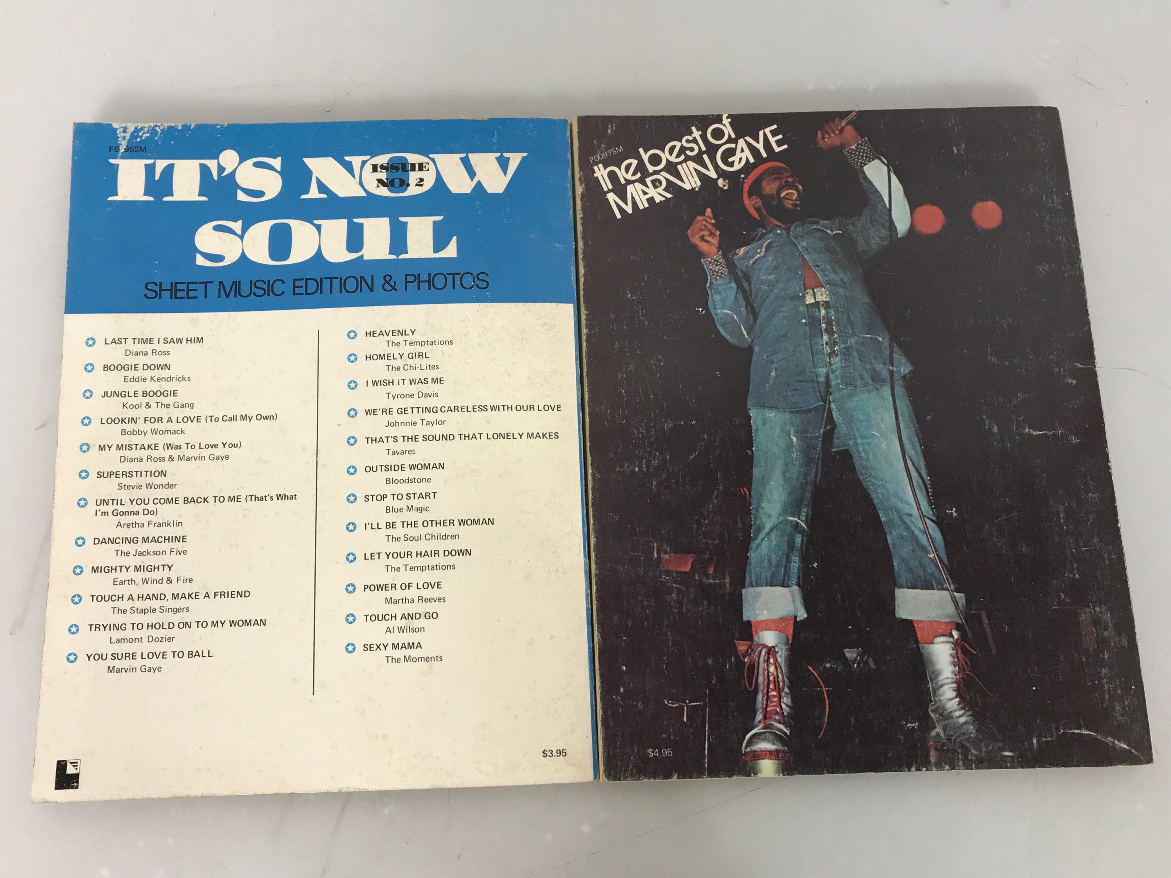 Lot of 2 Sheet Music Books Marvin Gaye and Soul 1971, 1974 SC