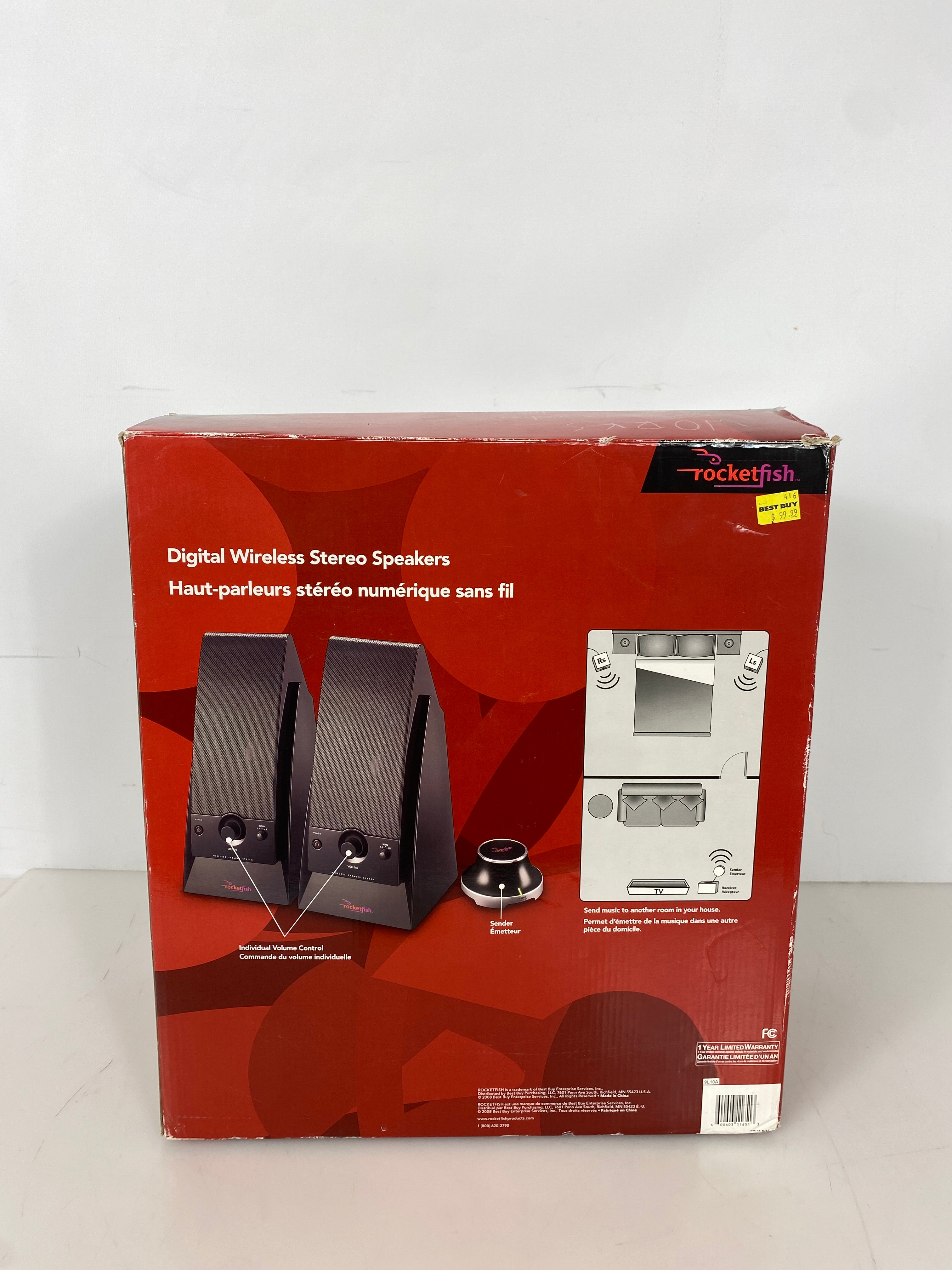 Rocketfish Wireless Bookshelf Speaker Pair Model RF-WS01