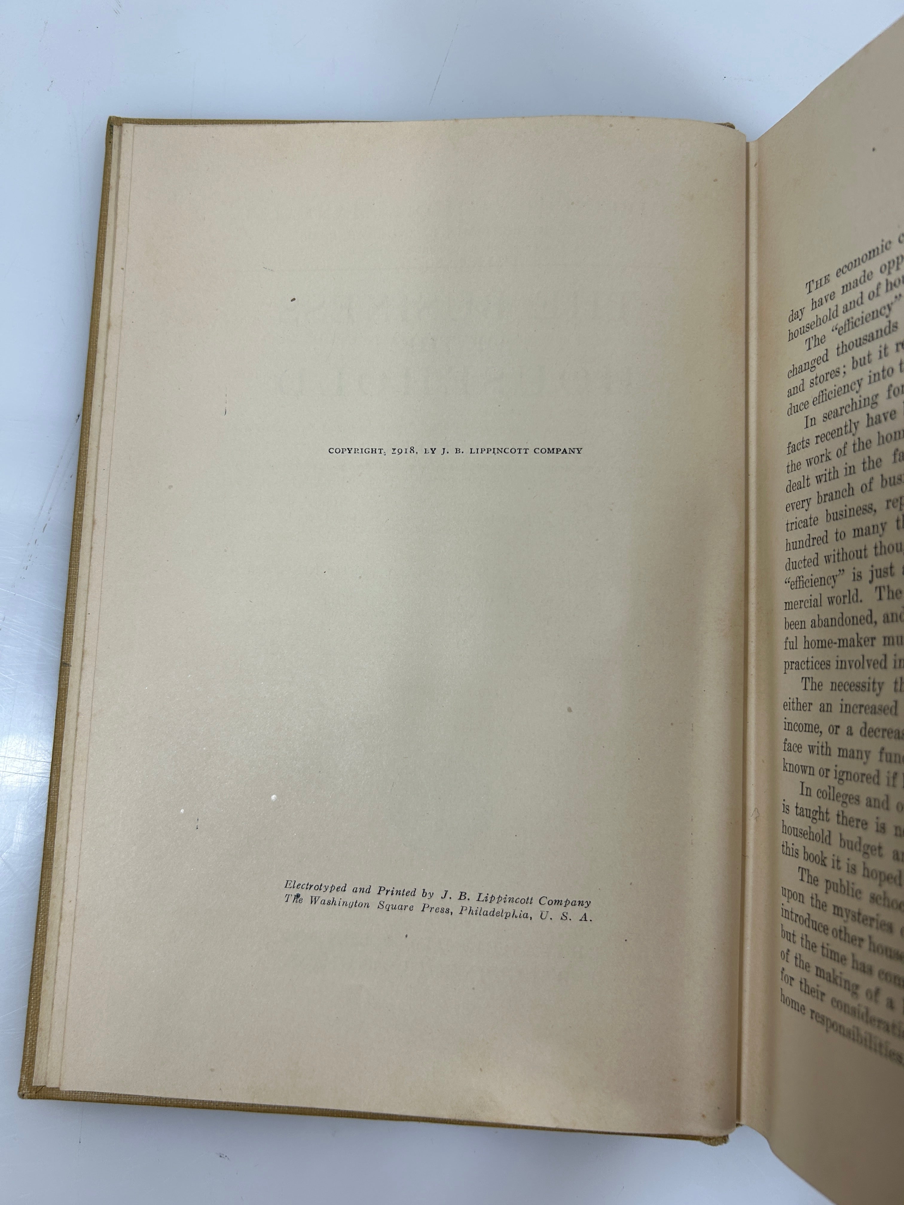 The Business of the Household by Taber 1918 Antique Lippincott's Home Manual HC