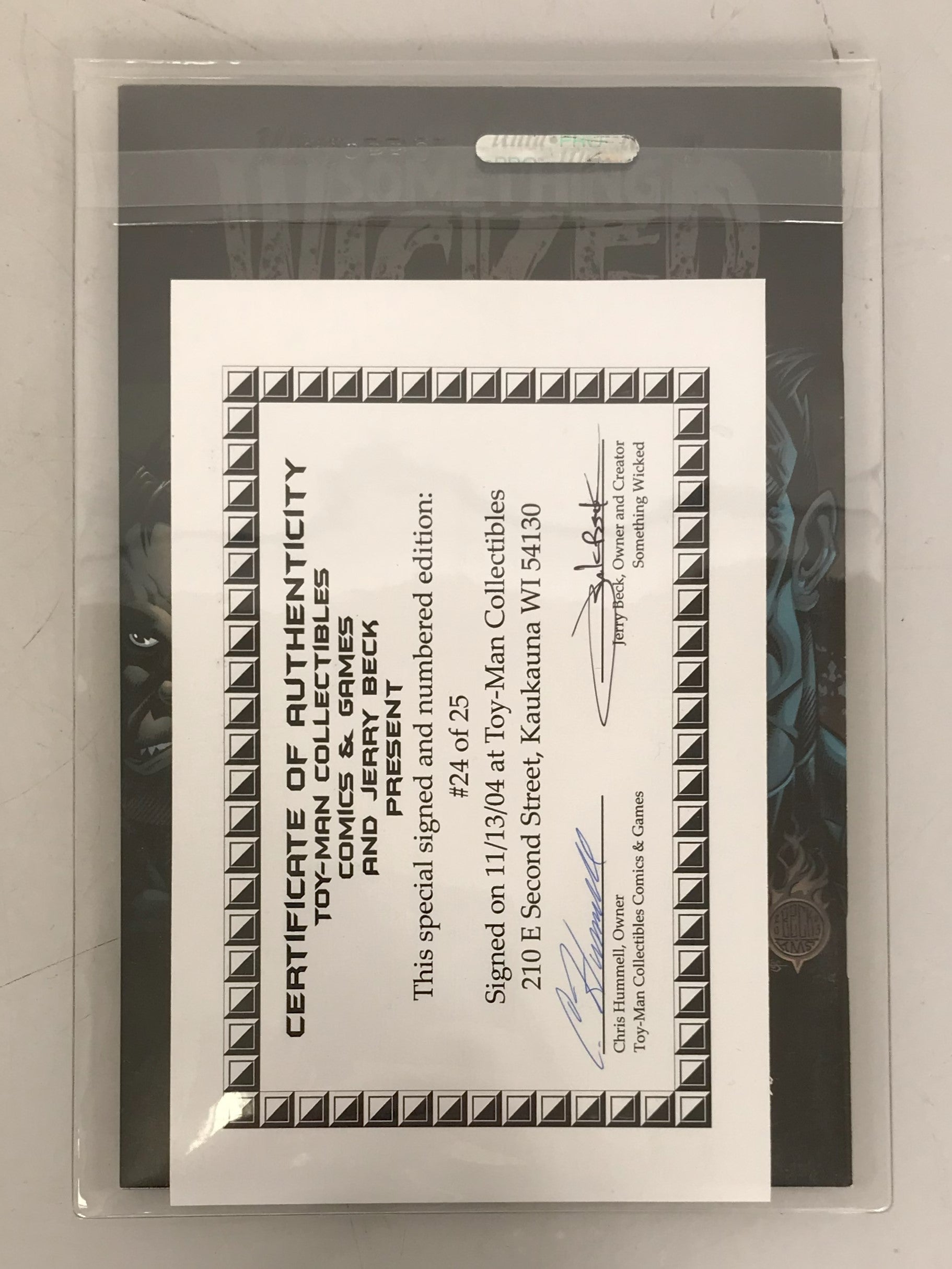 Something Wicked 1 2003 In Original Sleeve with Signature and Certificate of Authenticity