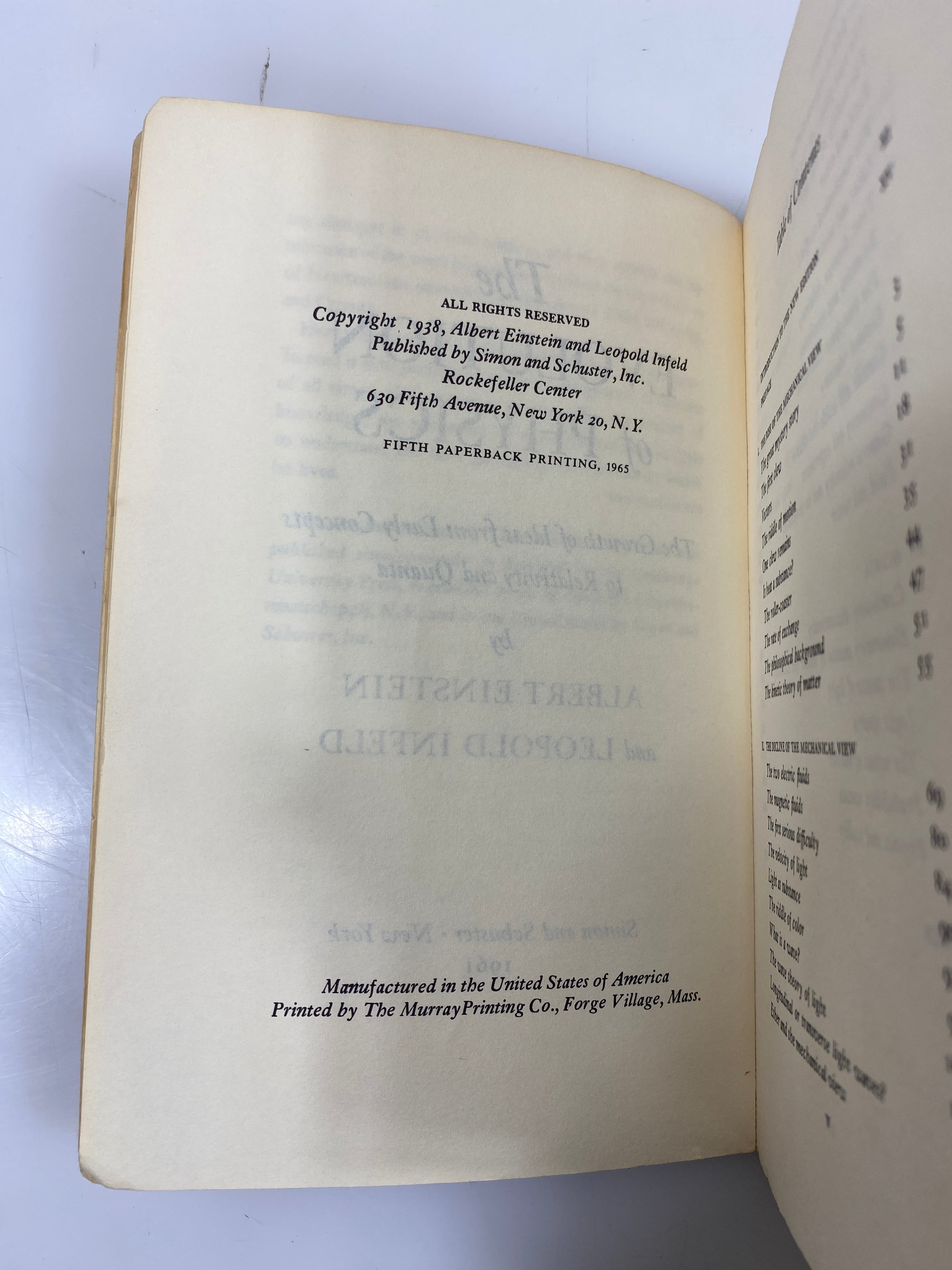 The Evolution of Physics by Einstein & Infeld 1965 SC