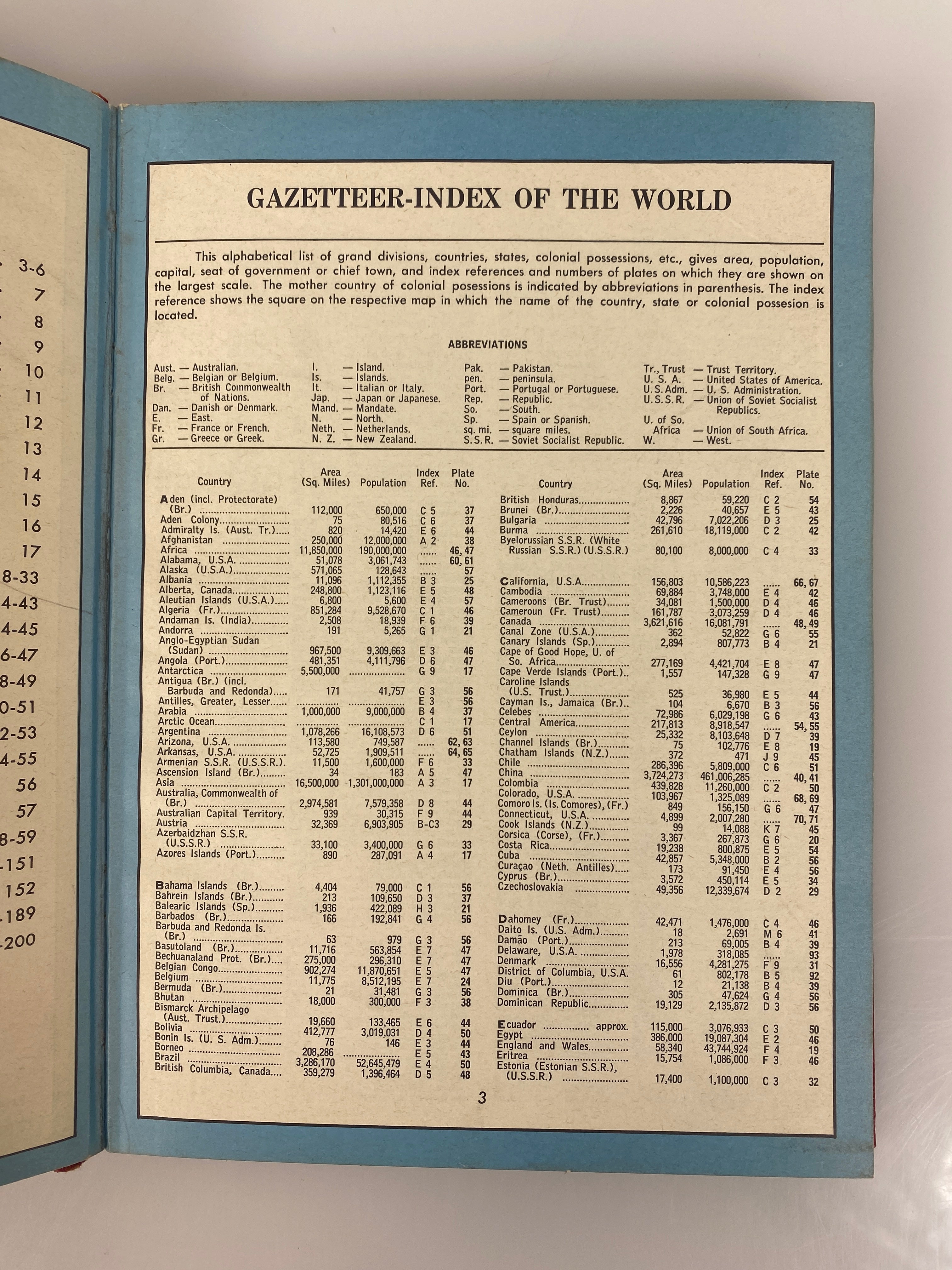 Replogle World Atlas 1957 by Replogle Globes Vintage HC