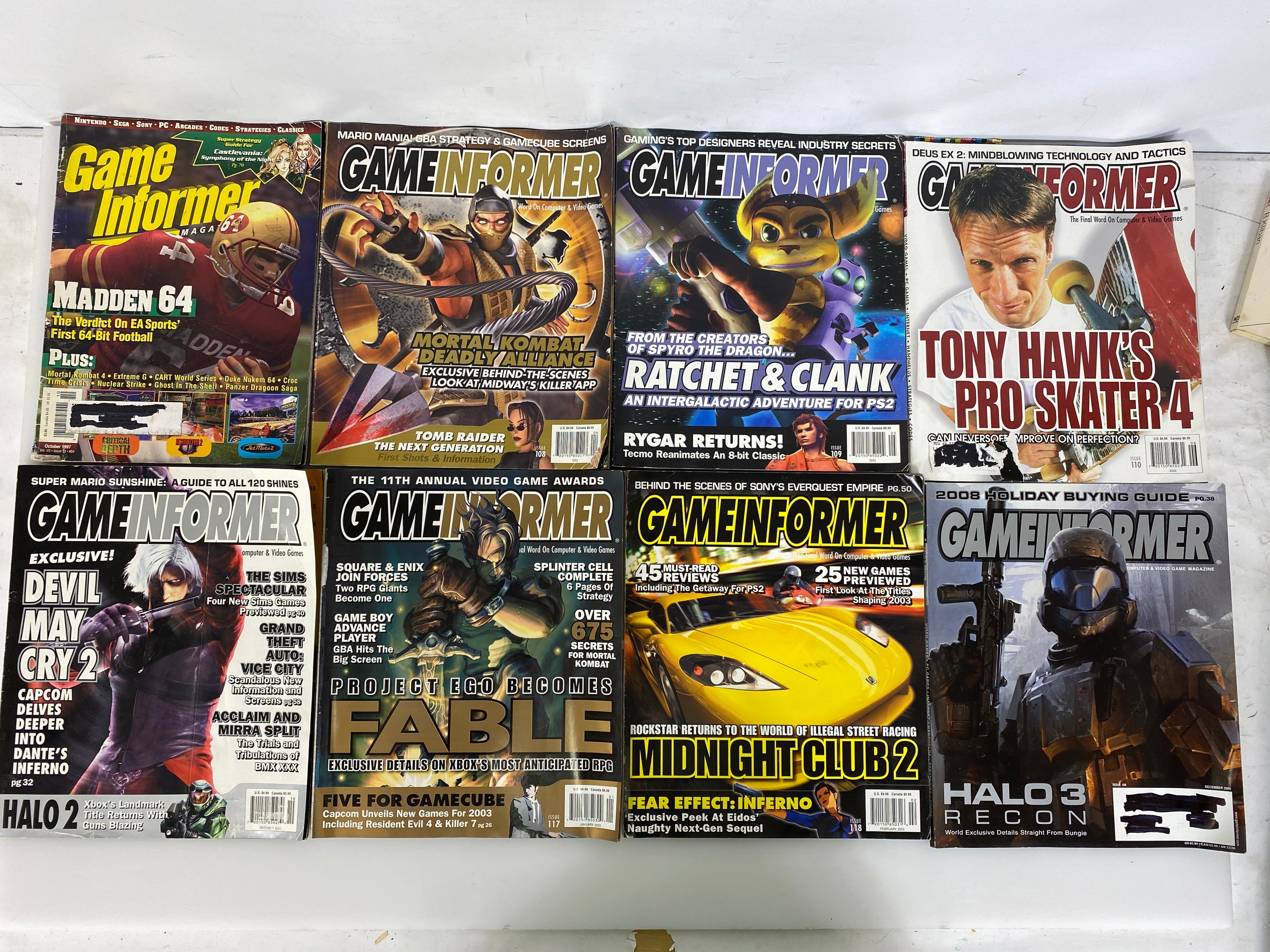 Lot of 8 Game Informer Magazines 1997-2008