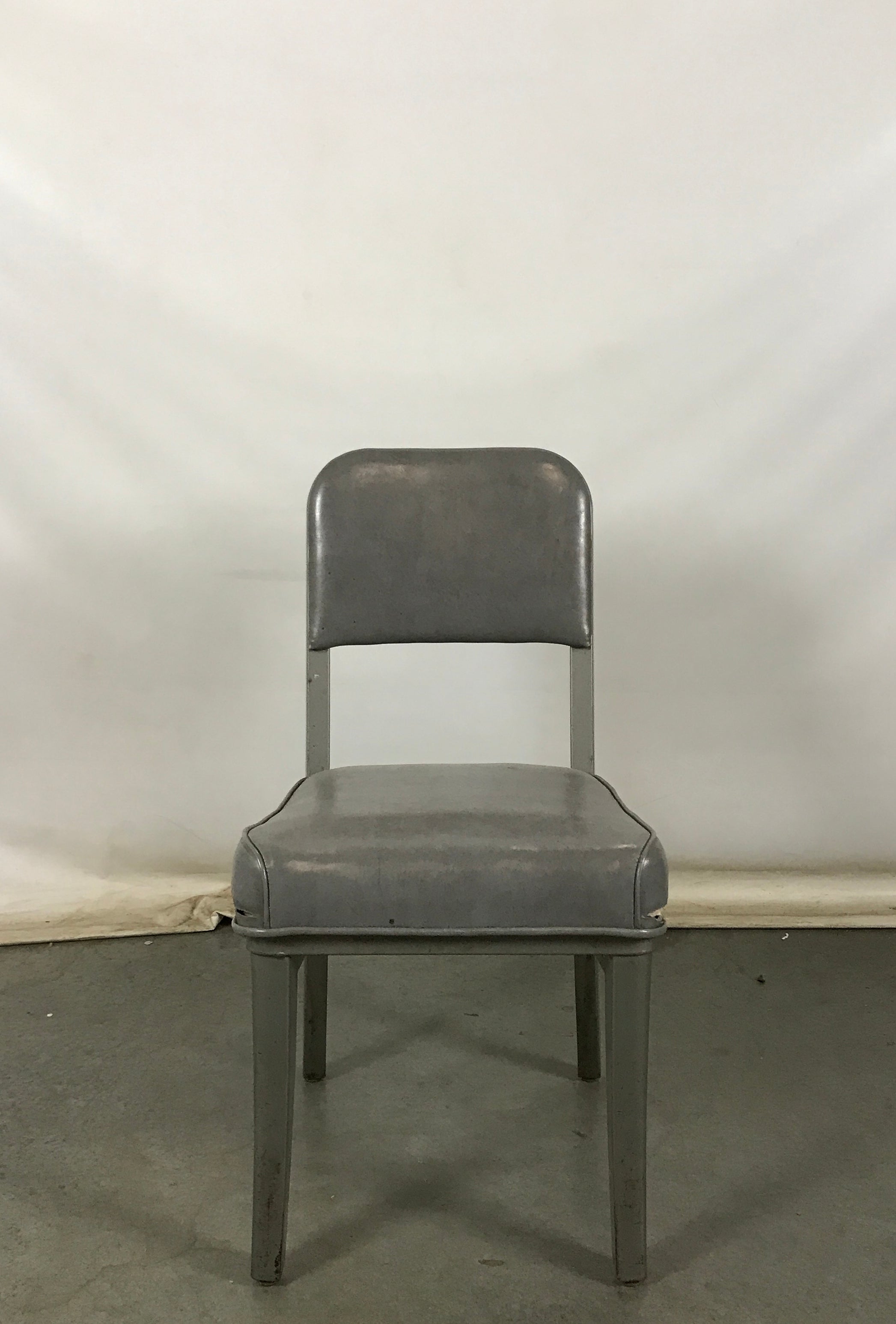 Steelcase Gray Armless Leather Chair