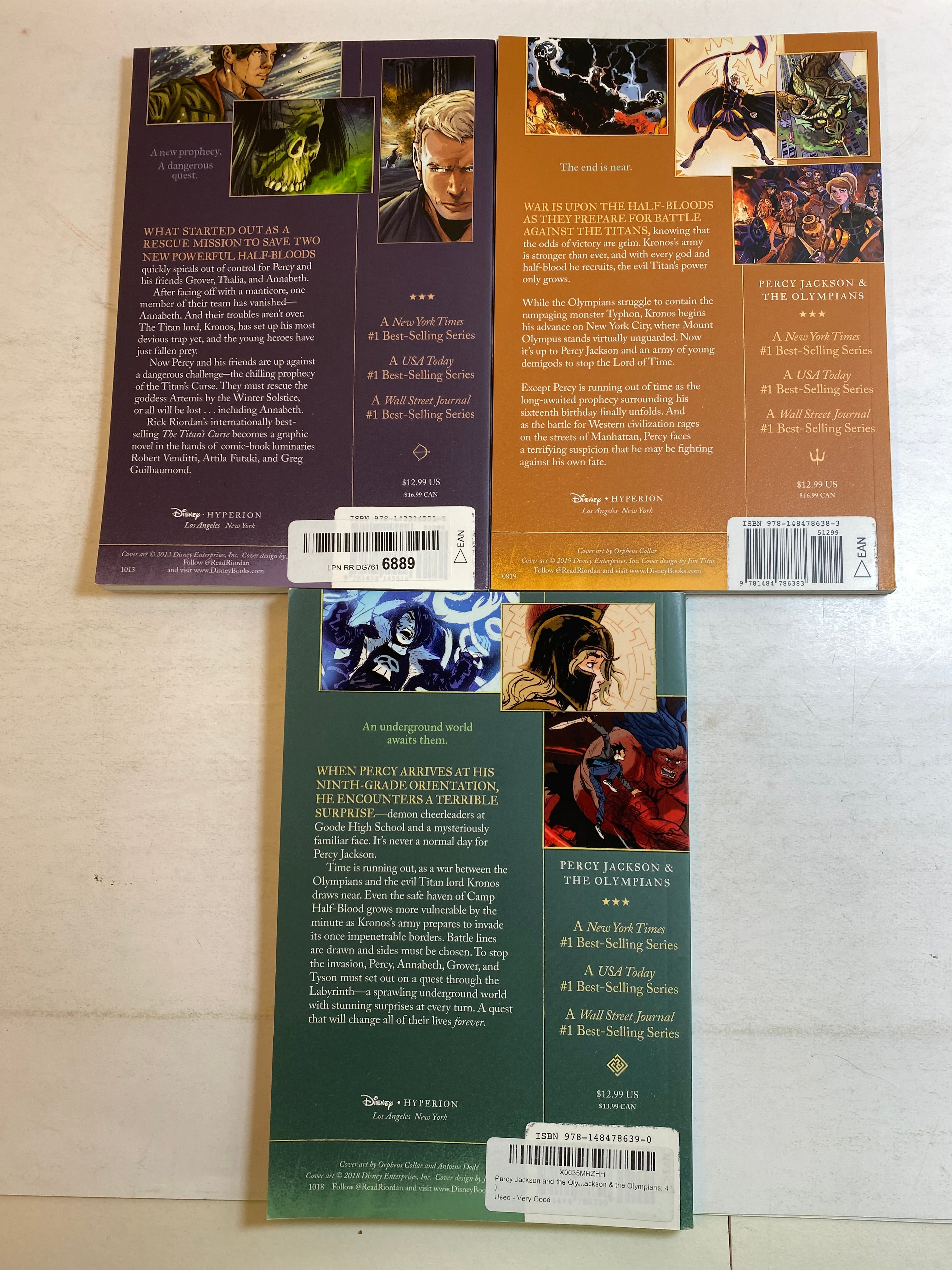 Lot of 3 Percy Jackson Graphic Novels 2013-2019