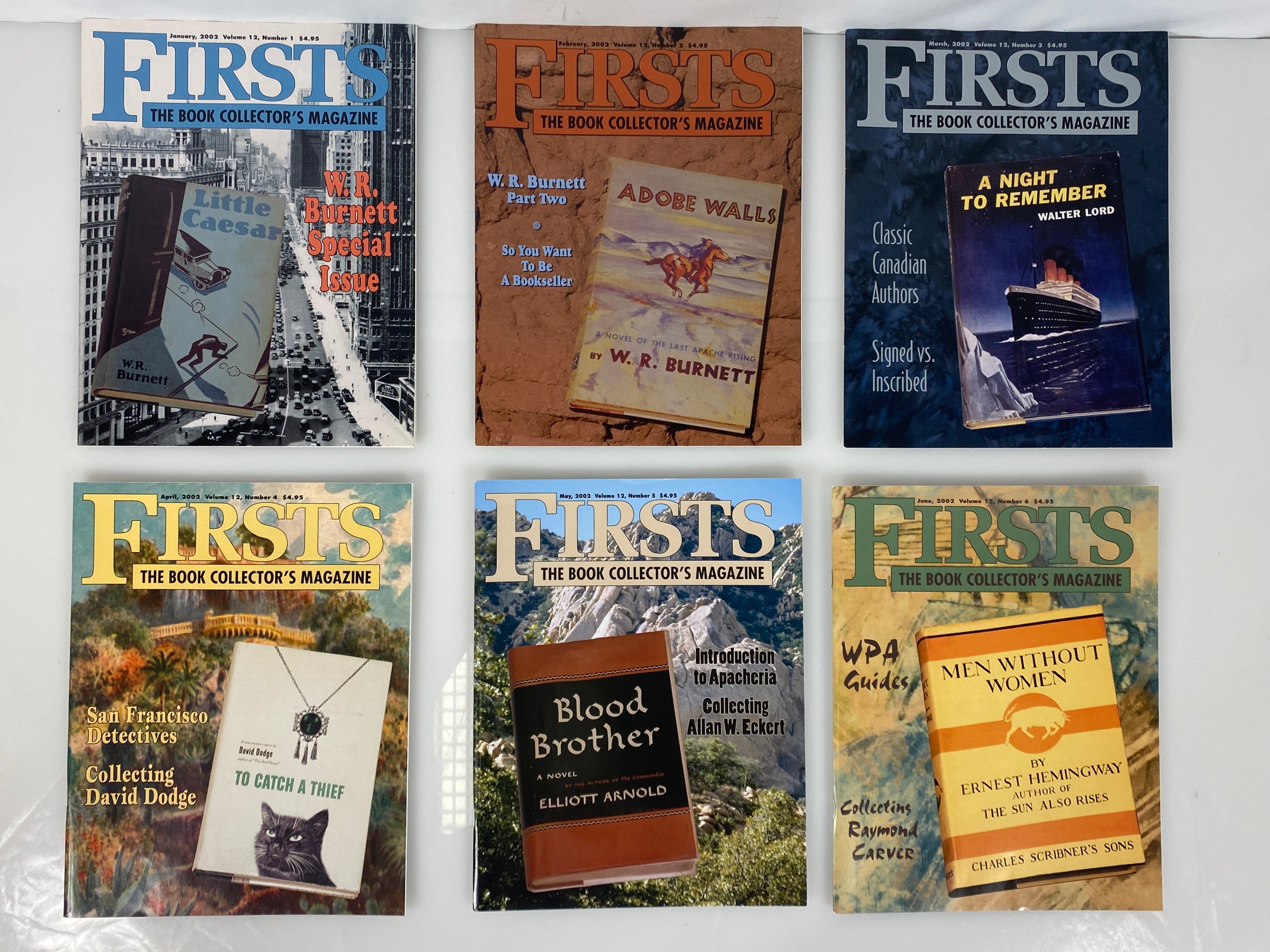 Lot of 10 Firsts Book Collector's Magazine (2002 Full Year)
