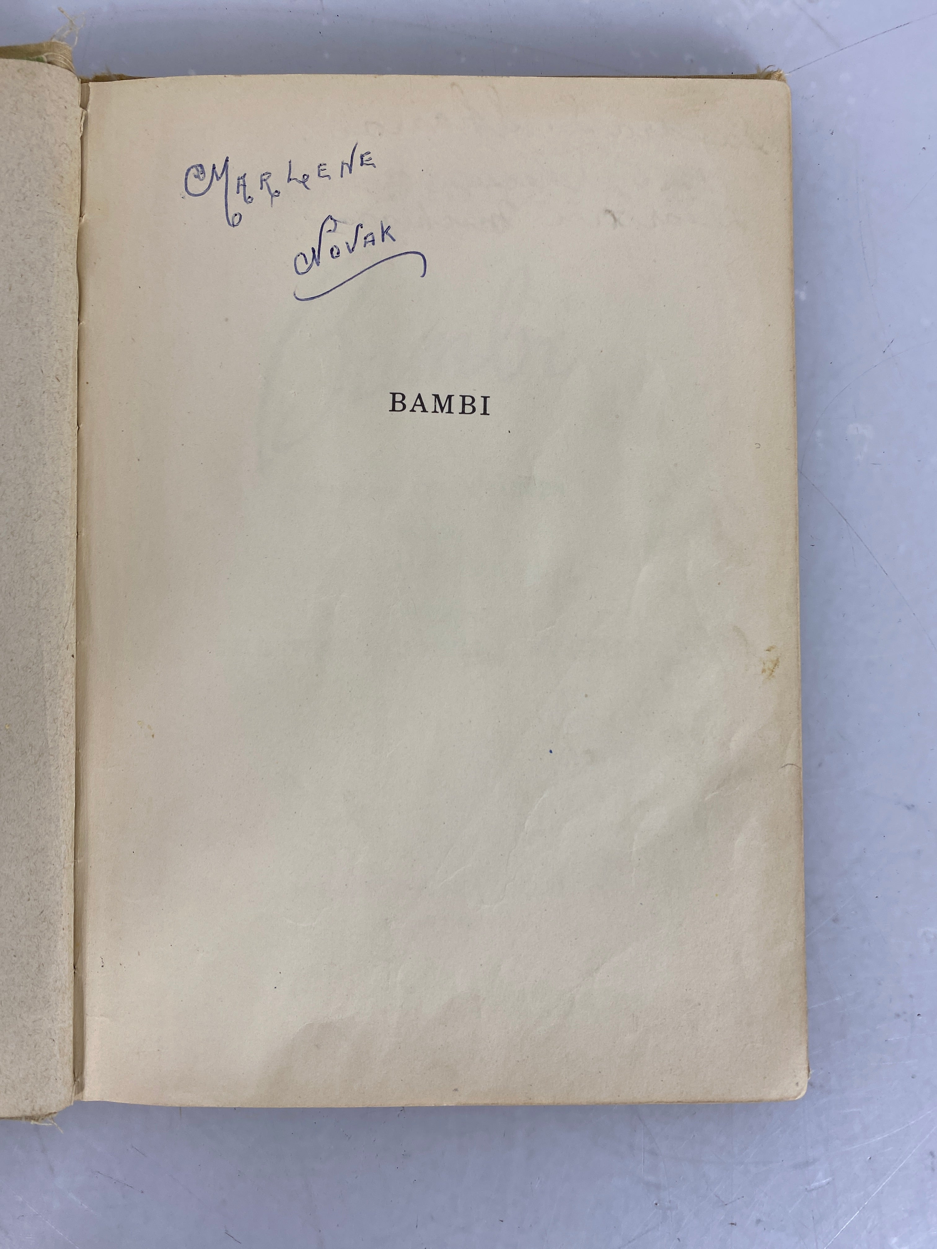 Original Walt Disney's Bambi Idella Purnell 1944 HC