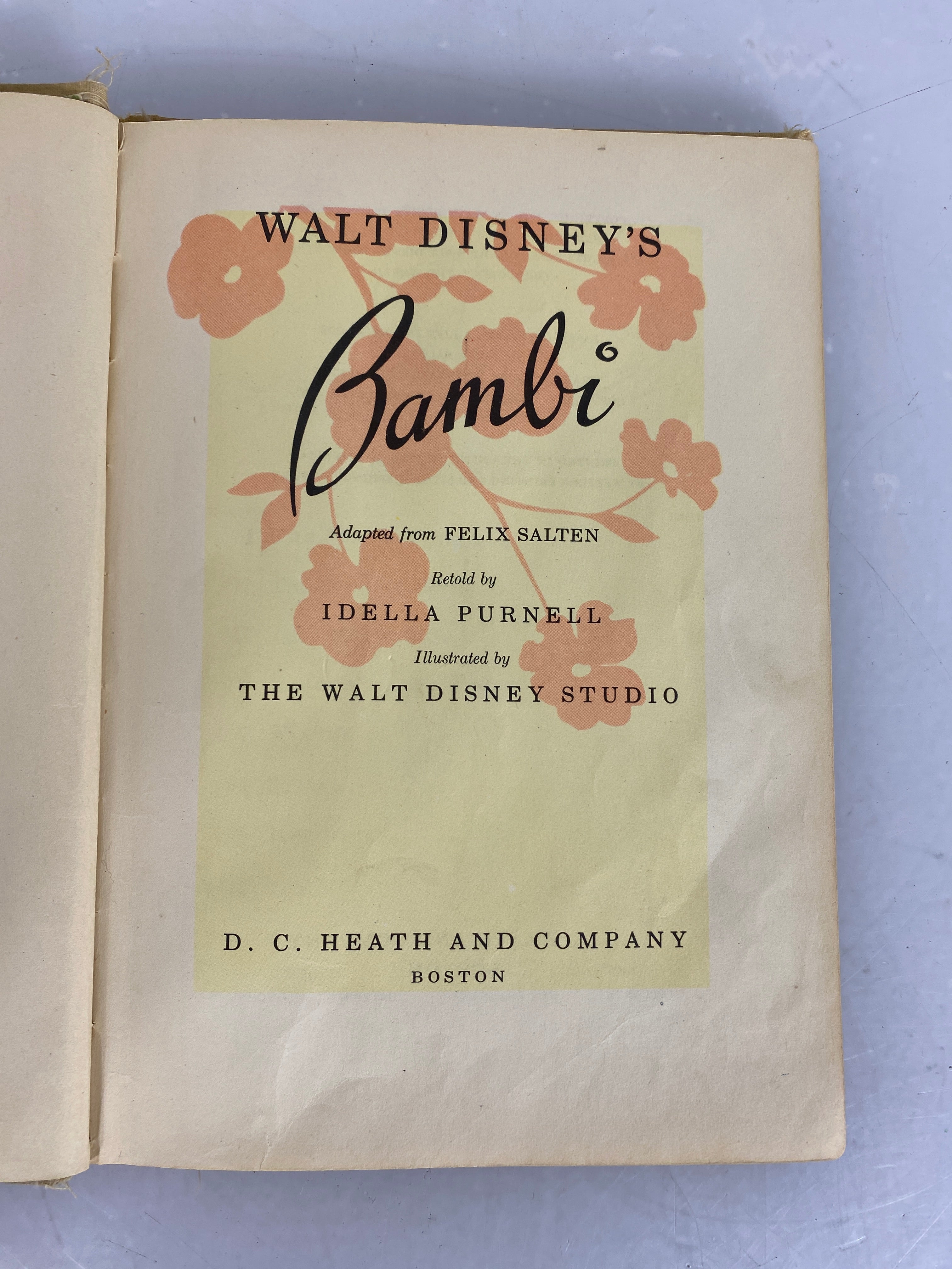 Original Walt Disney's Bambi Idella Purnell 1944 HC