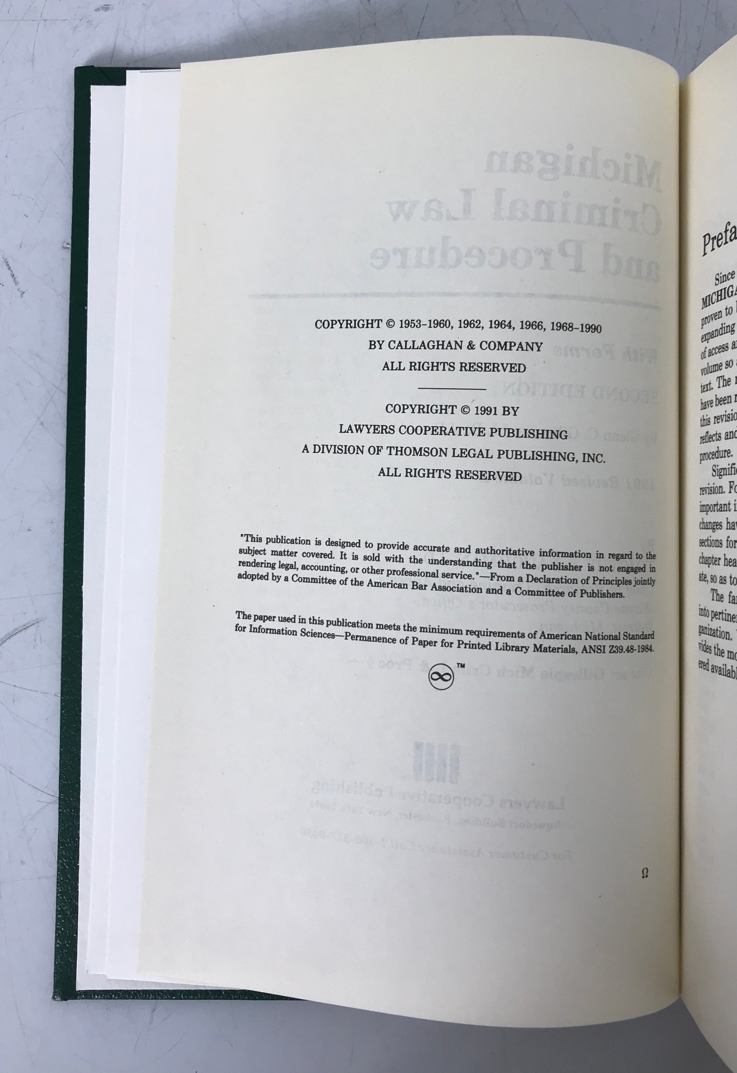 Michigan Criminal Law and Procedure With Forms 2nd Ed 1991 Vol 2 HC