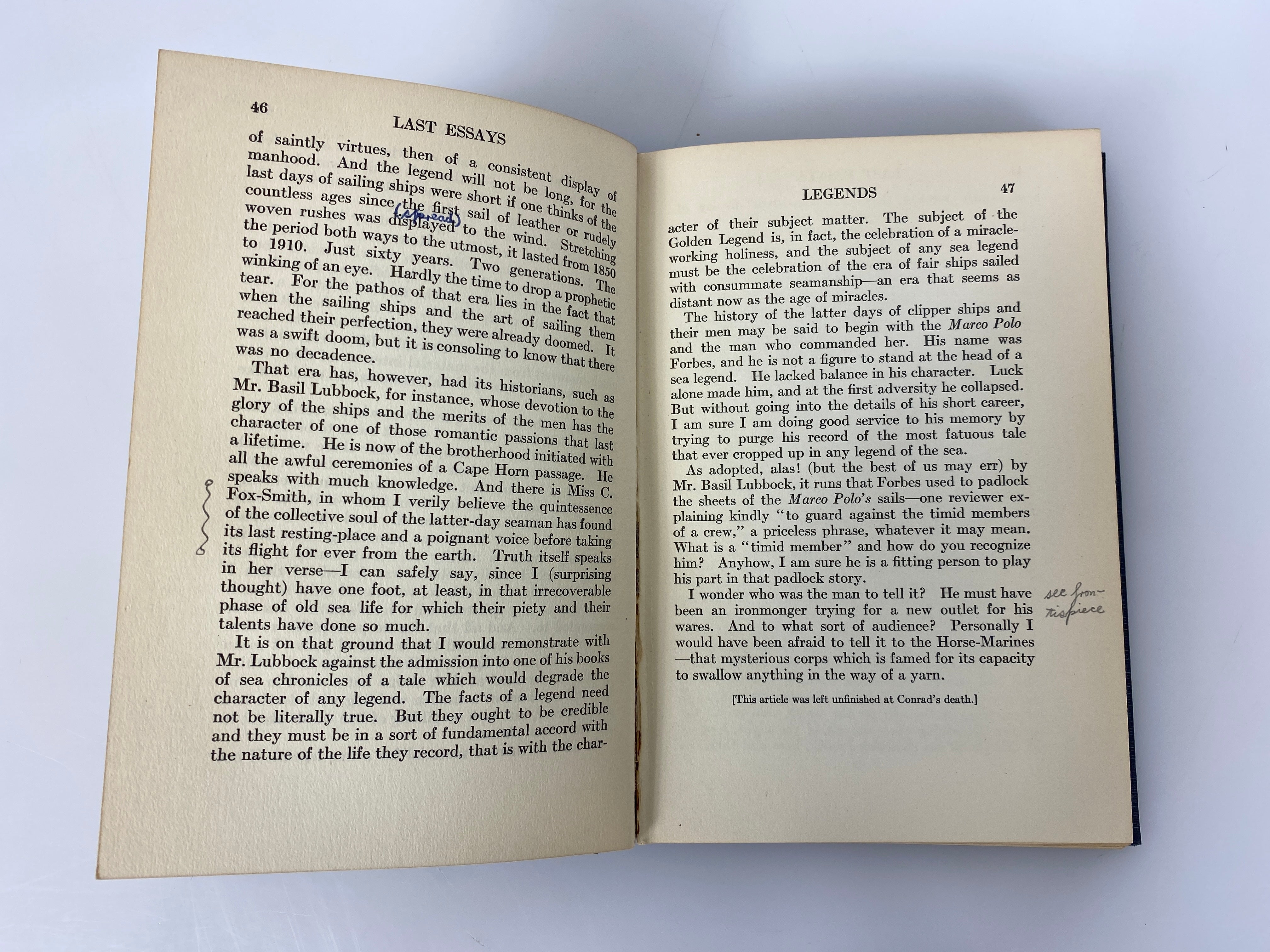 2 Joseph Conrad First Editions: Last Essays/Tales of Hearsay 1925-26 HC