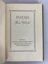 Poems Franz Werfel HC 1945 Translated by Edith Abercrombie Snow