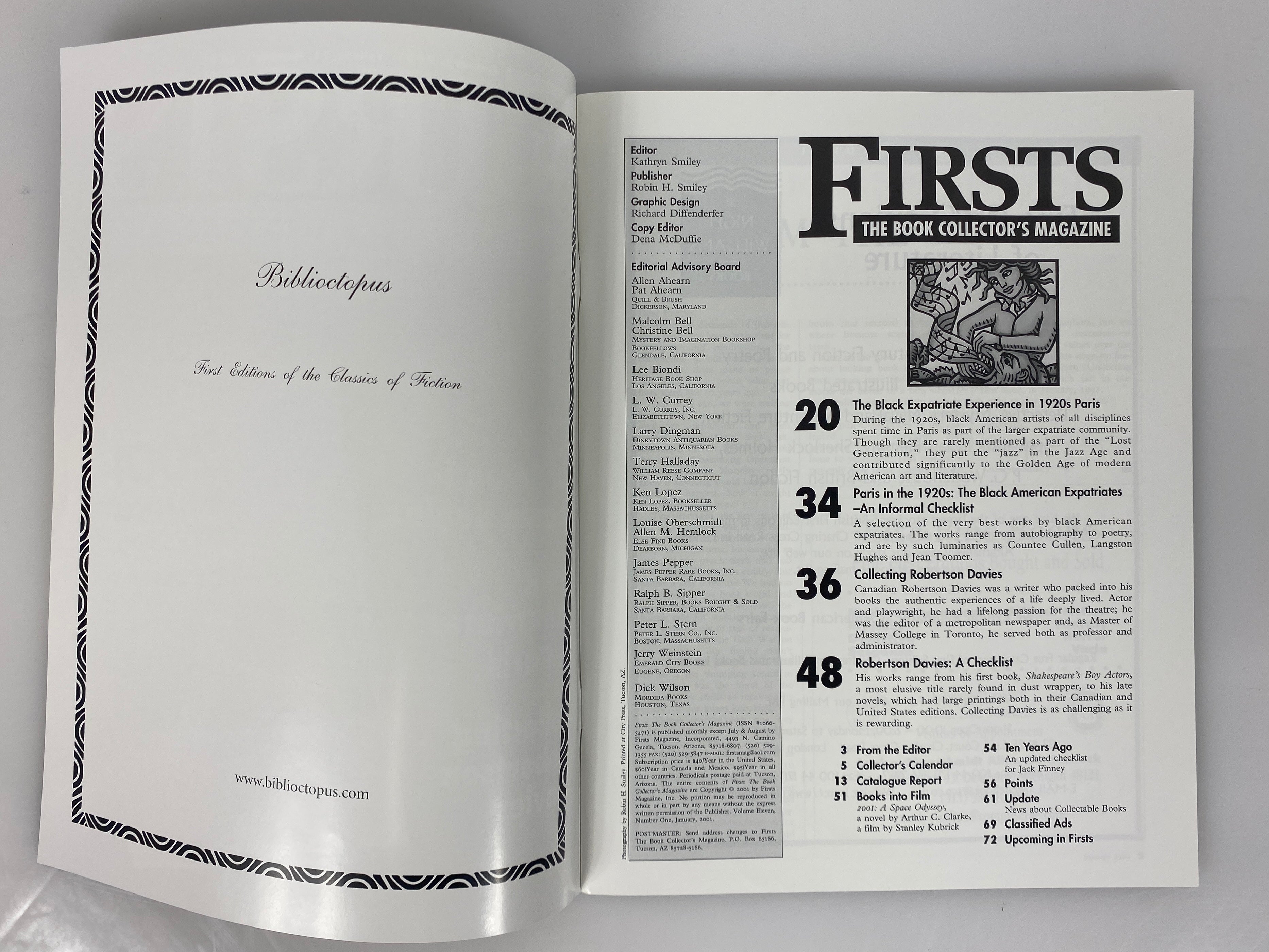 Lot of 10 Firsts Book Collector's Magazine (2001 Full Year)