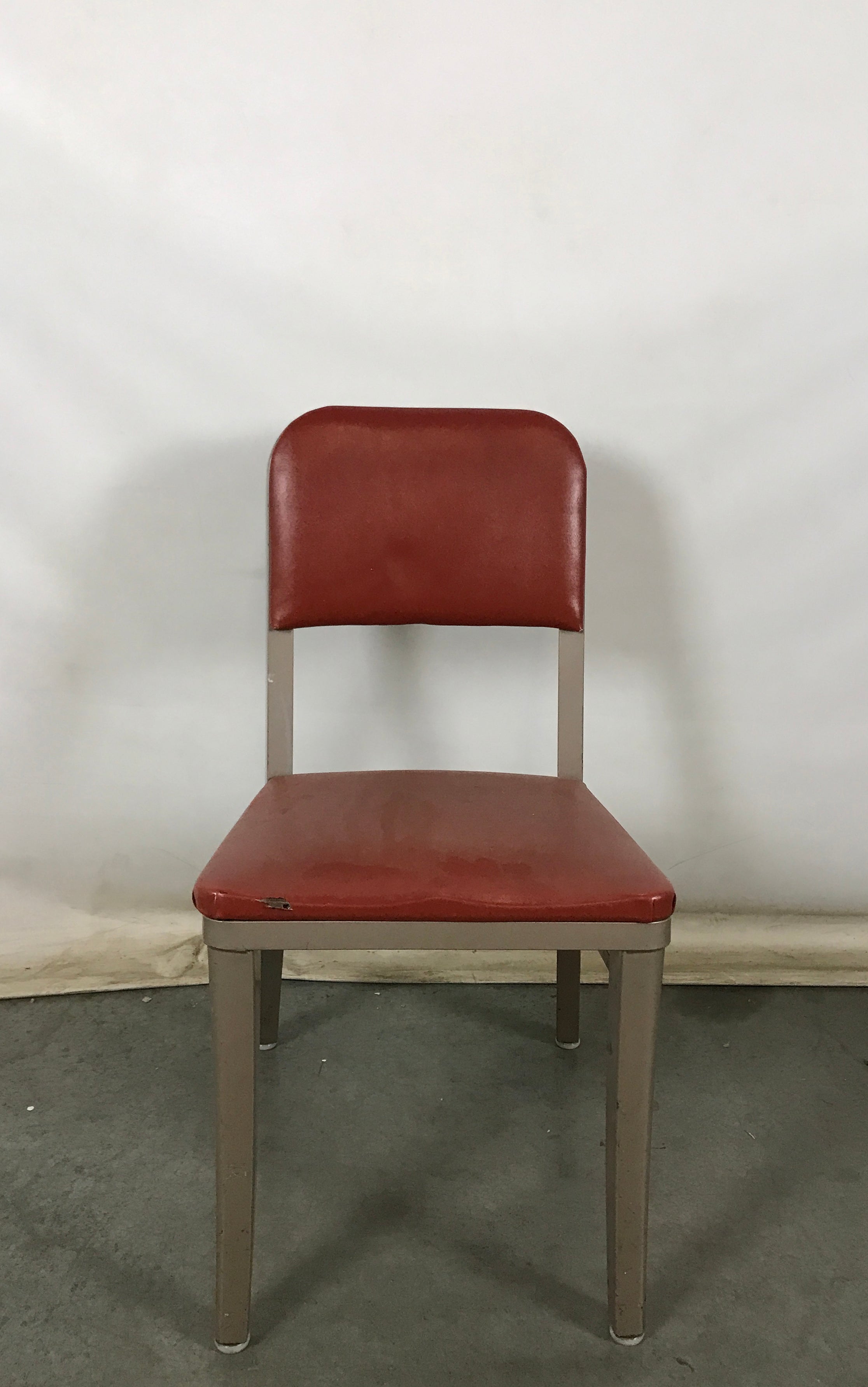 Steelcase Red Armless Leather Chair