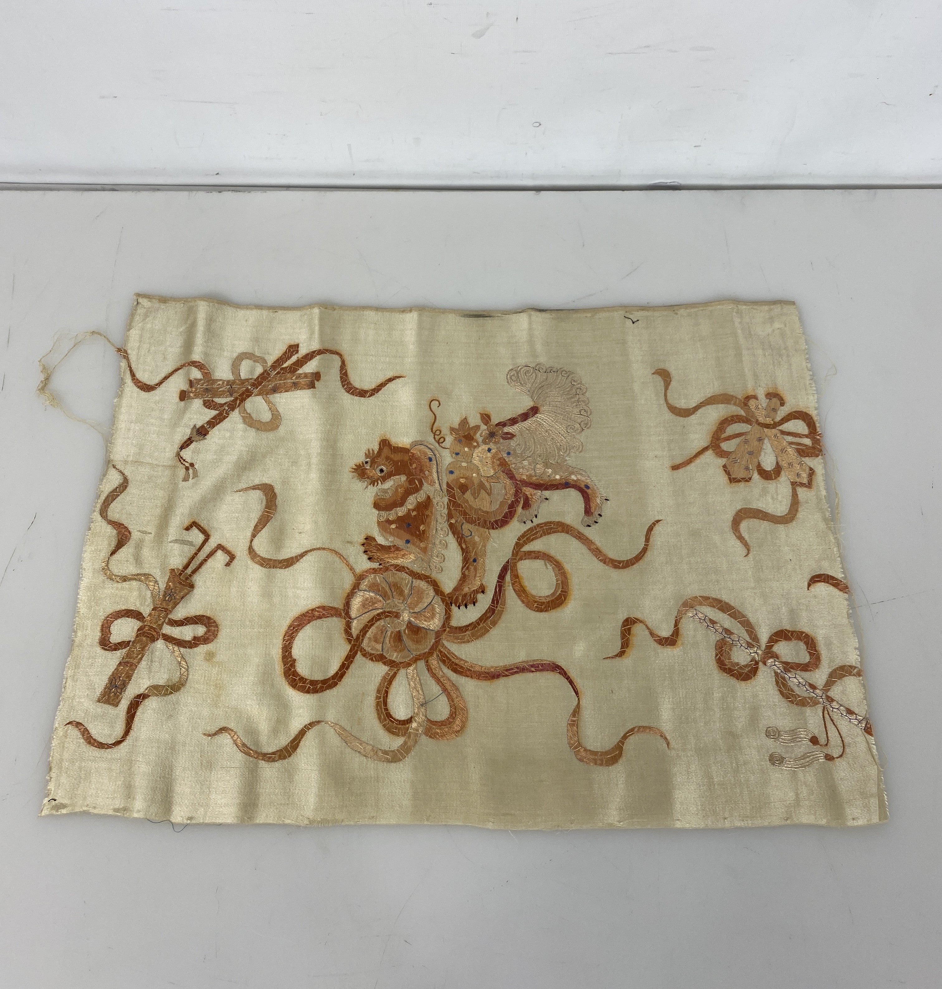 Vintage Chinese Embroidery 2 Pieces 20x15 and 16x15