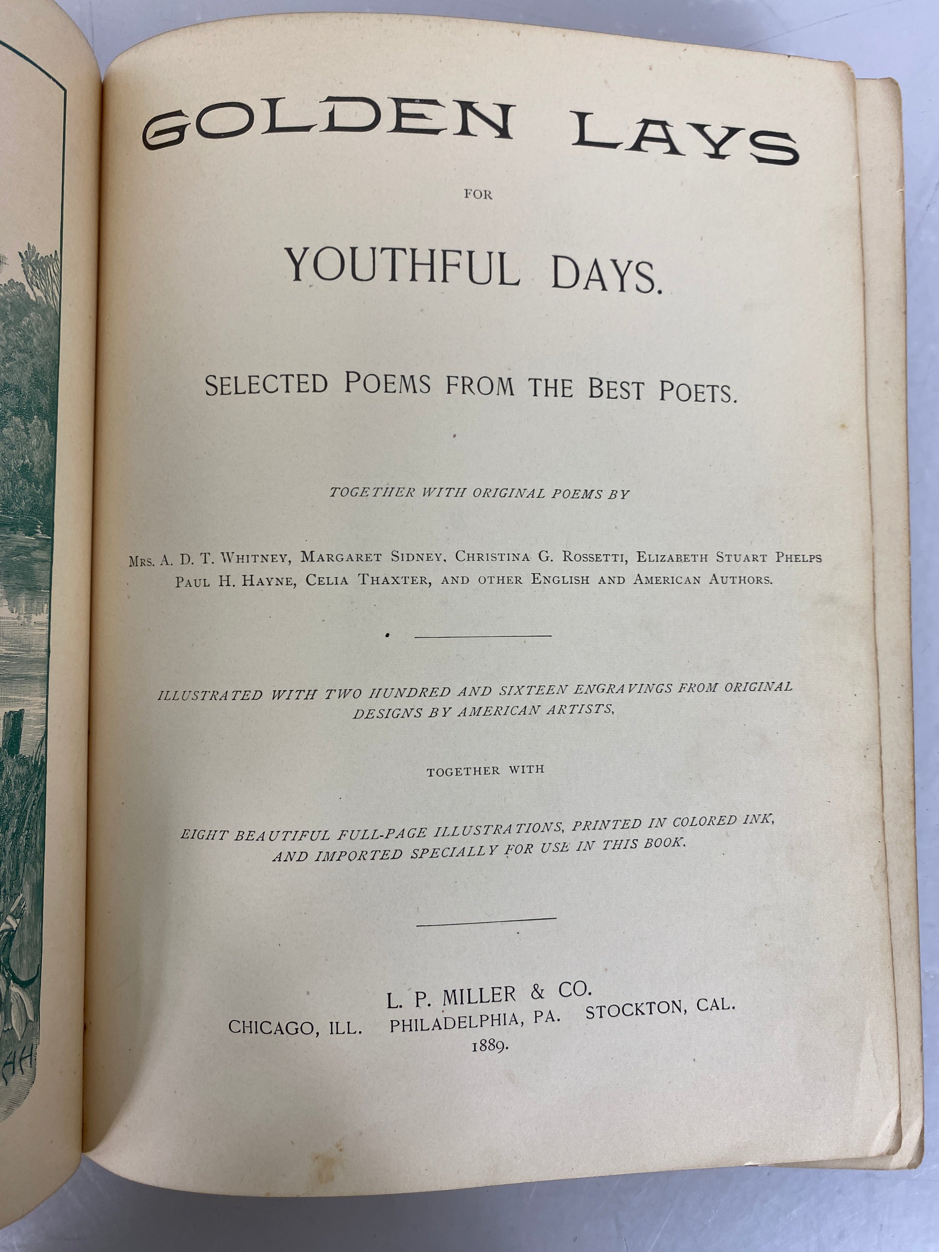 Golden Lays for Youthful Days 1889 Selected Poems From the Best Poets HC