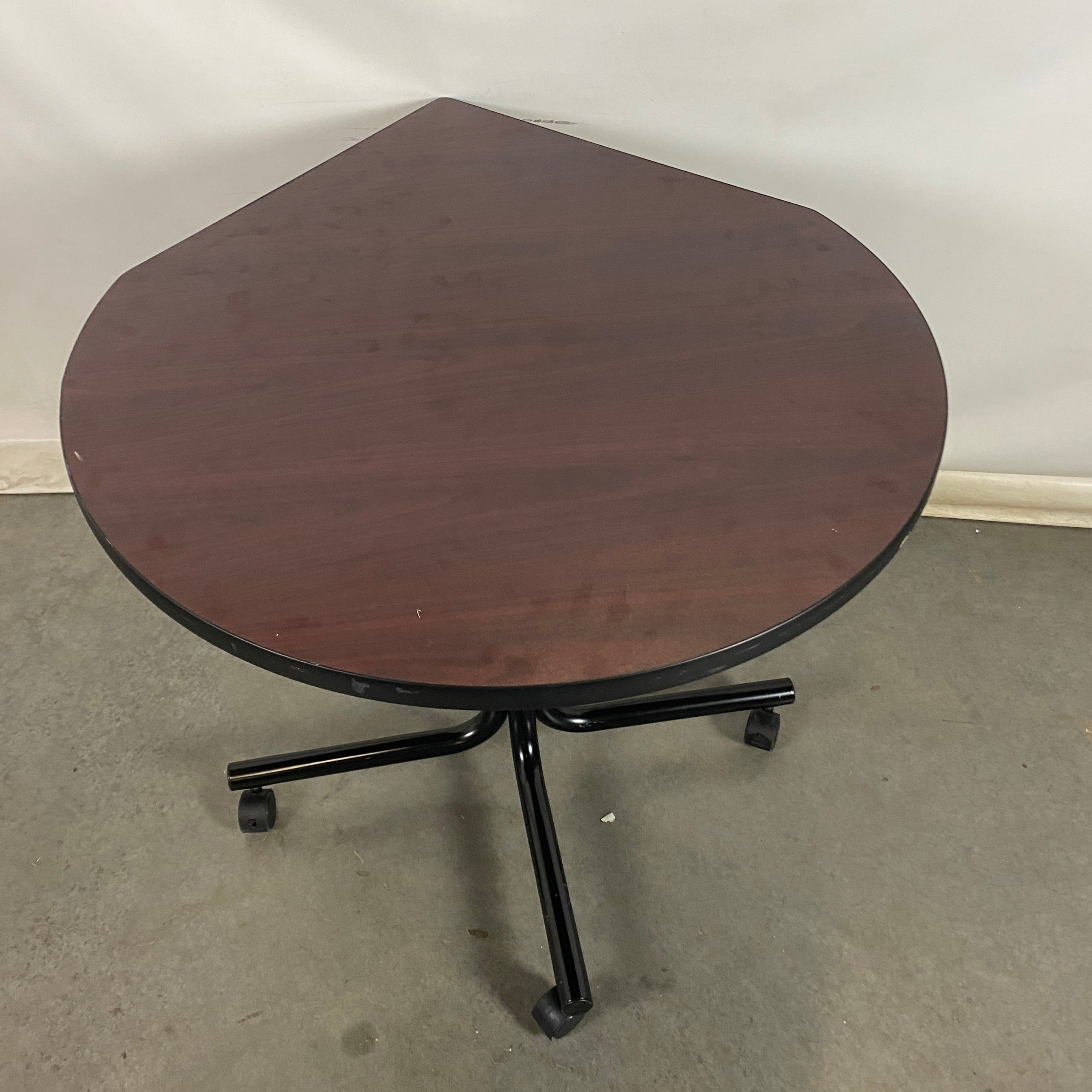 Redwood Wheeled Rounded Corner Table